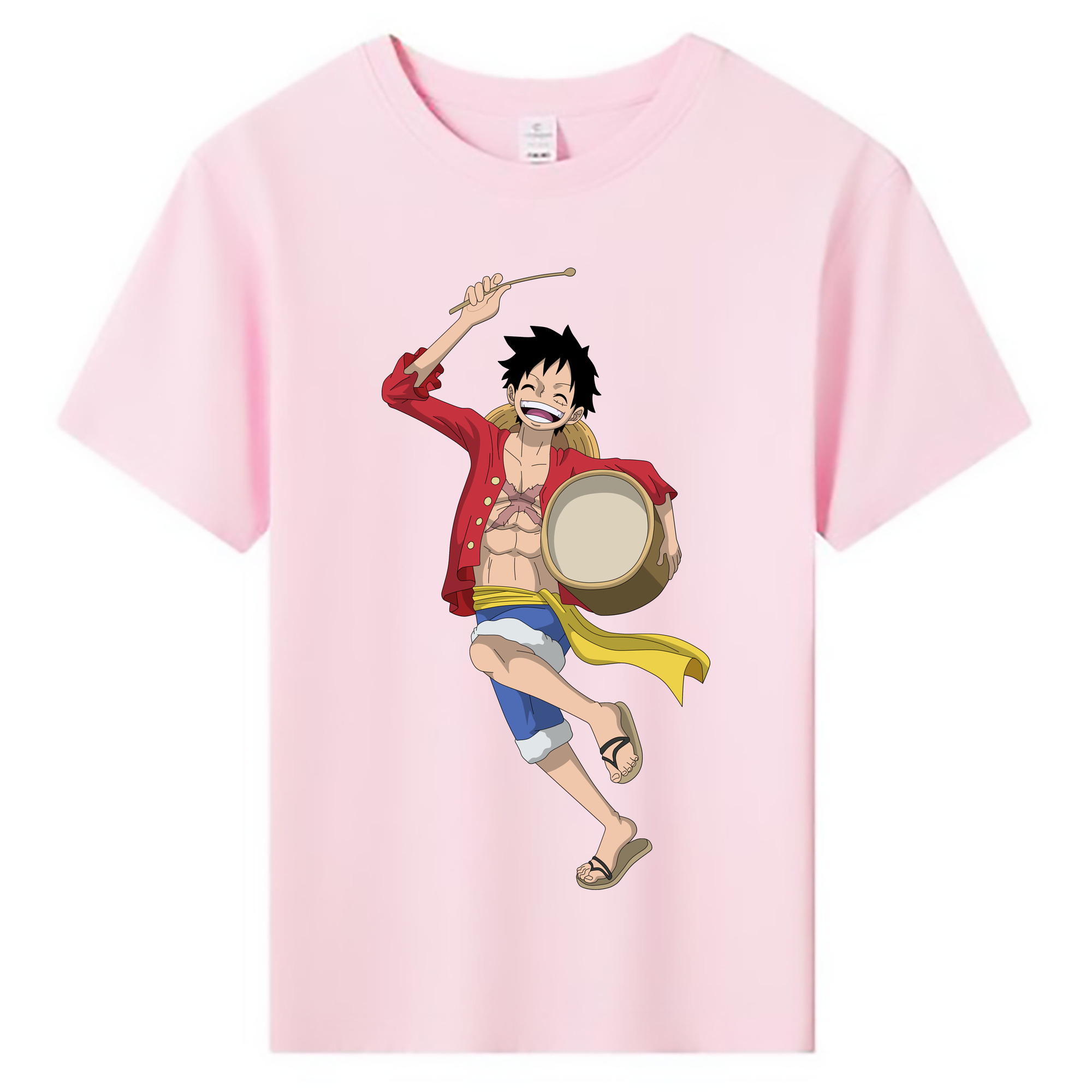 ワンピース モンキー・D・ルフィ ONE PIECE Monkey D. Luffy 綿100％キッズTシャツ（フロントプリント）