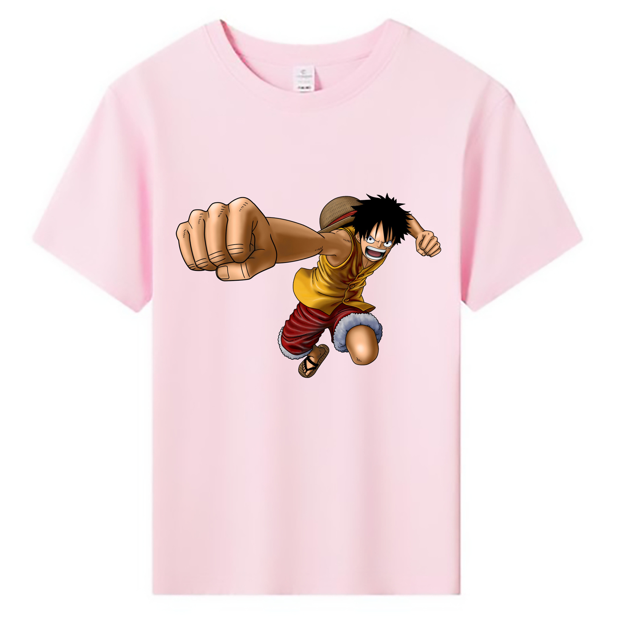 ワンピース モンキー・D・ルフィ ONE PIECE Monkey D. Luffy 綿100％キッズTシャツ（フロントプリント）