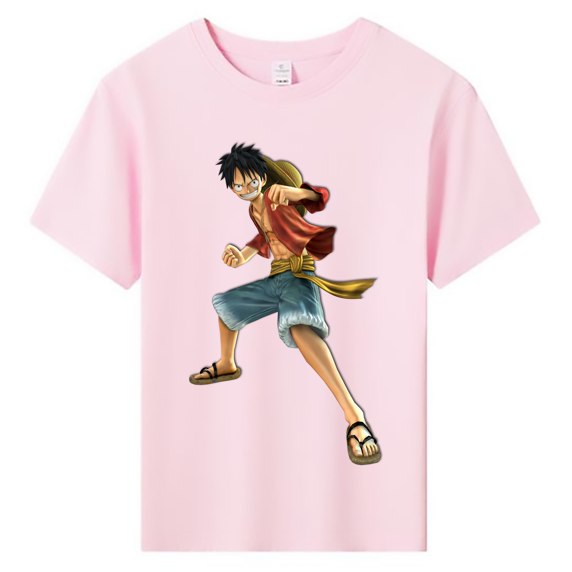 ワンピース モンキー・D・ルフィ ONE PIECE Monkey D. Luffy 綿100％キッズTシャツ（フロントプリント）