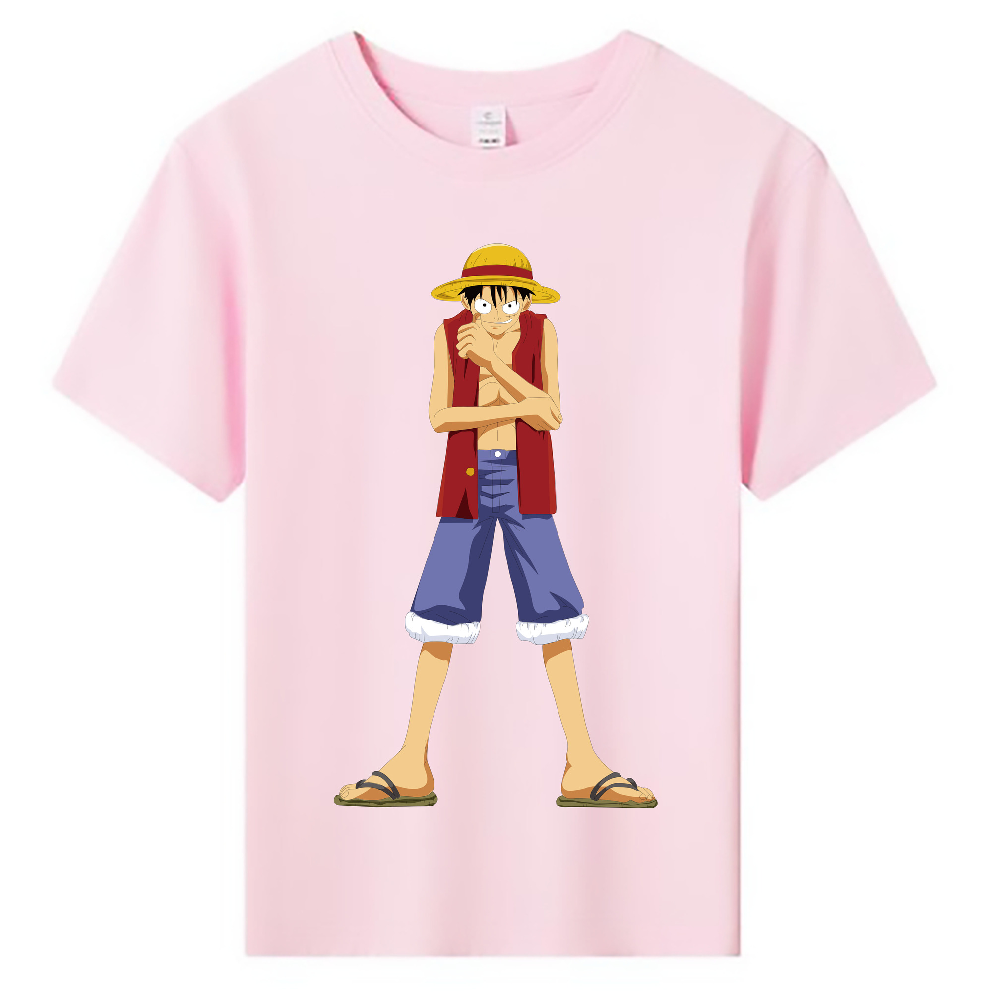 ワンピース モンキー・D・ルフィ ONE PIECE Monkey D. Luffy 綿100％キッズTシャツ（フロントプリント）