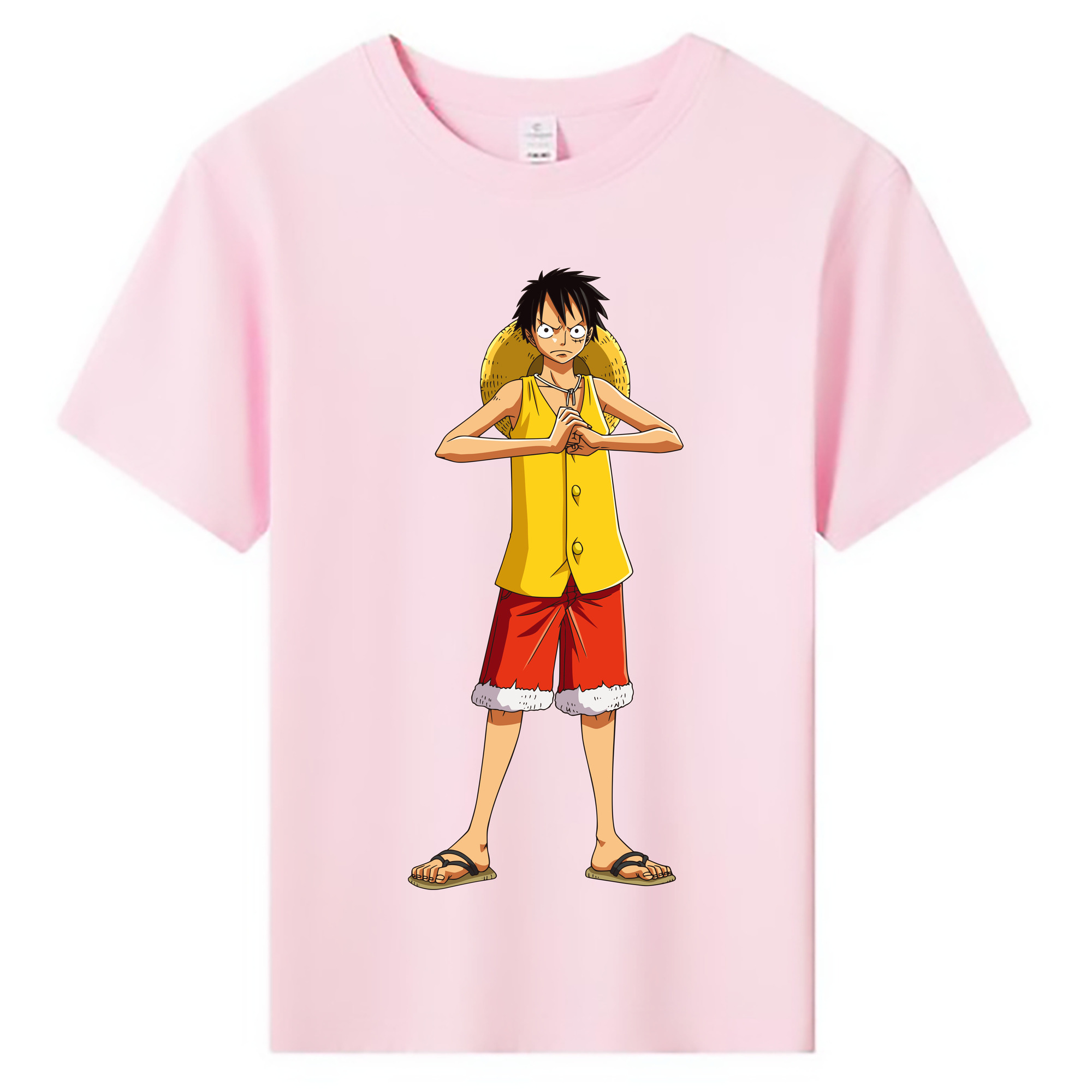 ワンピース モンキー・D・ルフィ ONE PIECE Monkey D. Luffy 綿100％キッズTシャツ（フロントプリント）