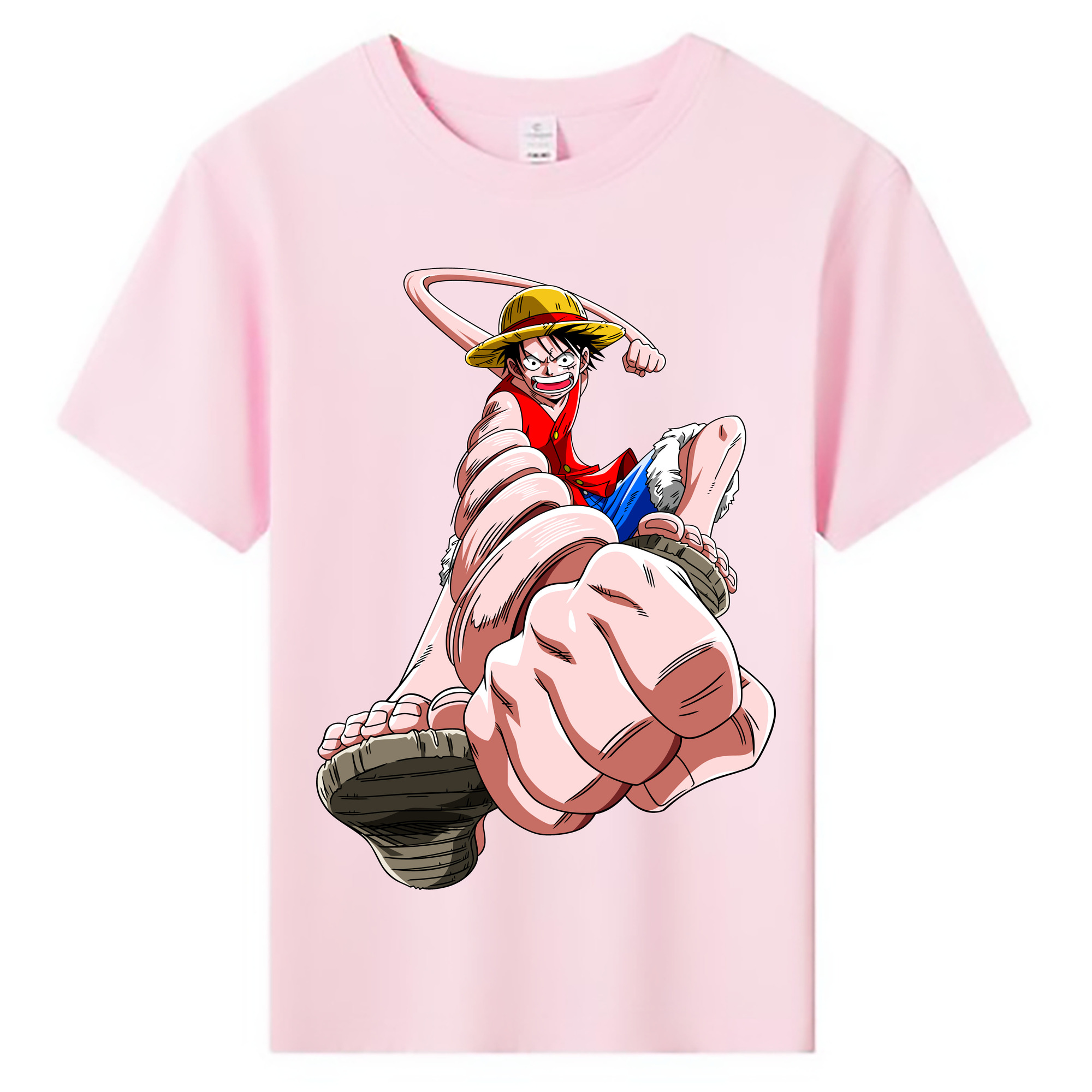 ワンピース モンキー・D・ルフィ ONE PIECE Monkey D. Luffy 綿100％キッズTシャツ（フロントプリント）