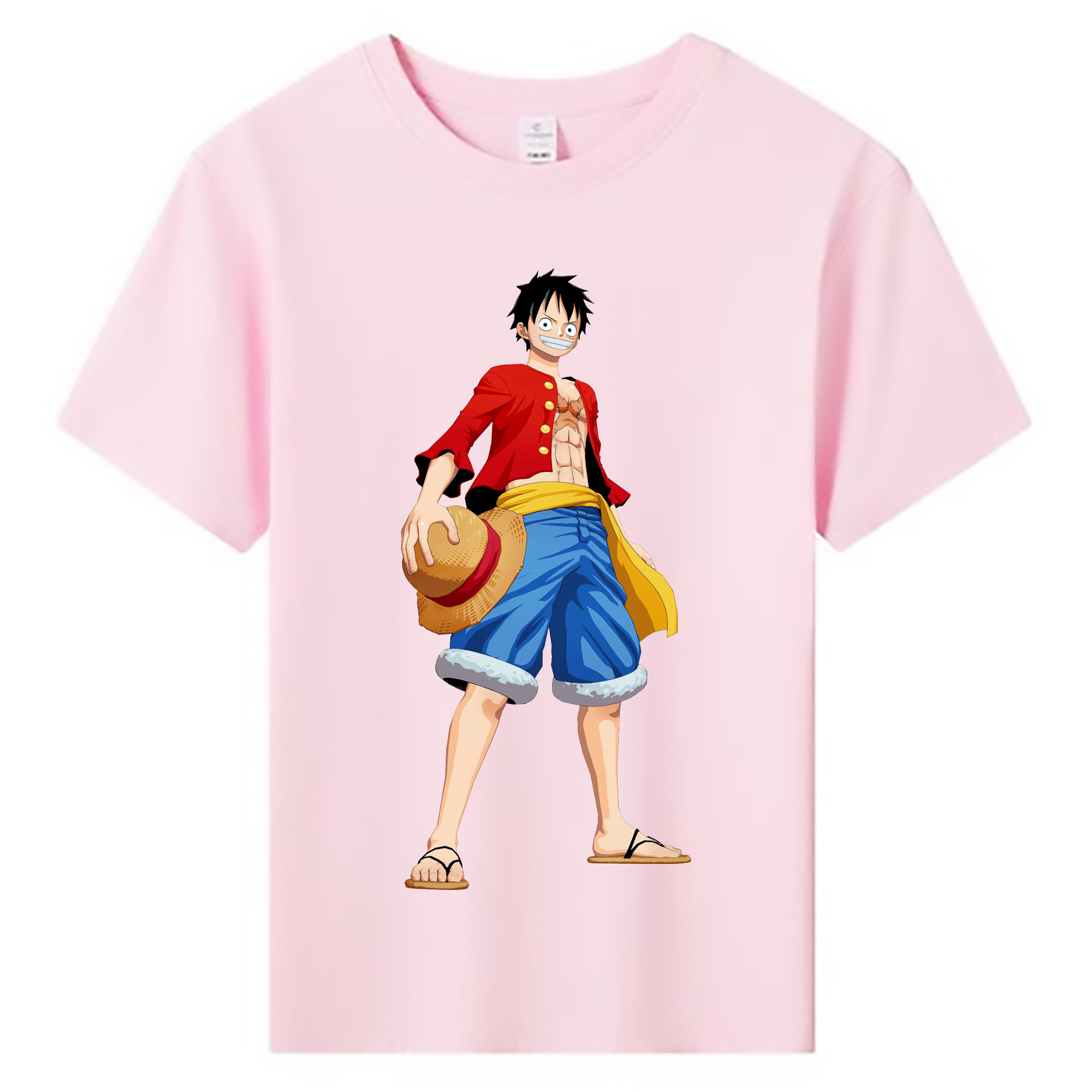 ワンピース モンキー・D・ルフィ ONE PIECE Monkey D. Luffy 綿100％キッズTシャツ（フロントプリント）