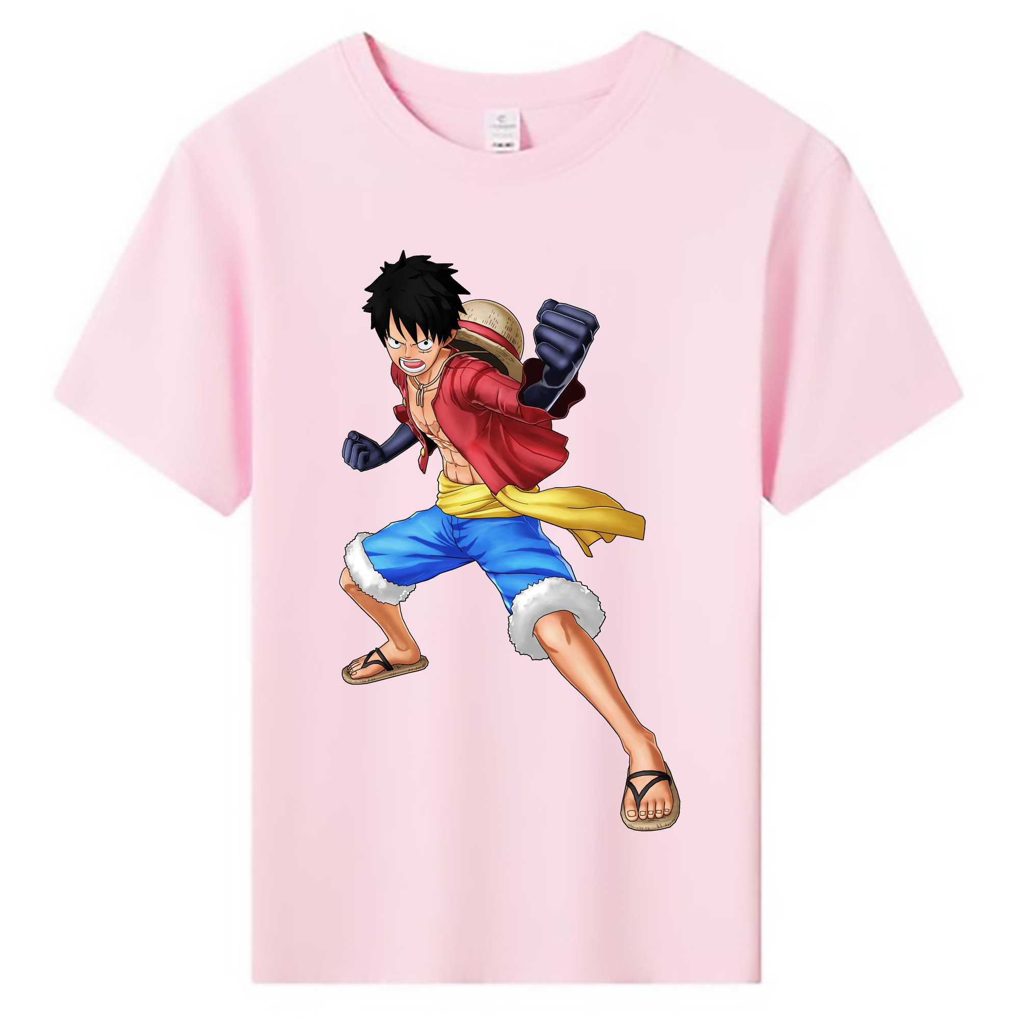 ワンピース モンキー・D・ルフィ ONE PIECE Monkey D. Luffy 綿100％キッズTシャツ（フロントプリント）