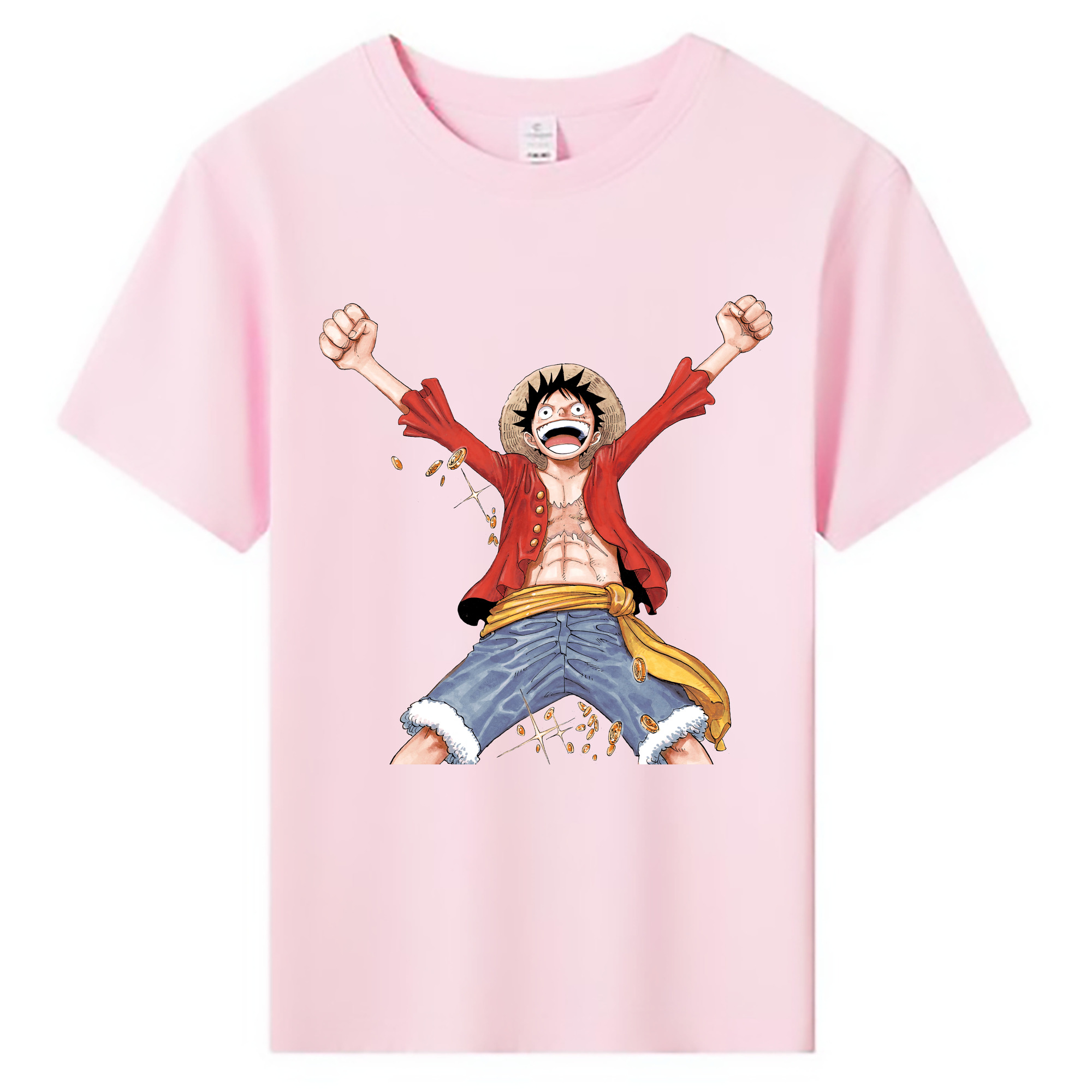 ワンピース モンキー・D・ルフィ ONE PIECE Monkey D. Luffy 綿100％キッズTシャツ（フロントプリント）