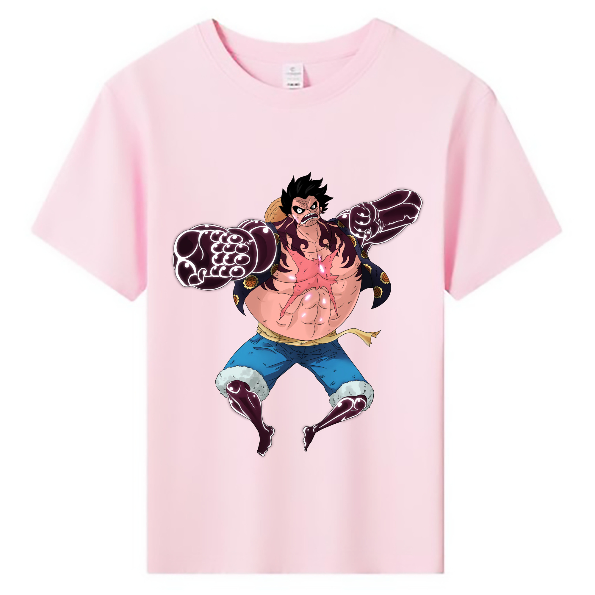 ワンピース モンキー・D・ルフィ ONE PIECE Monkey D. Luffy 綿100％キッズTシャツ（フロントプリント）