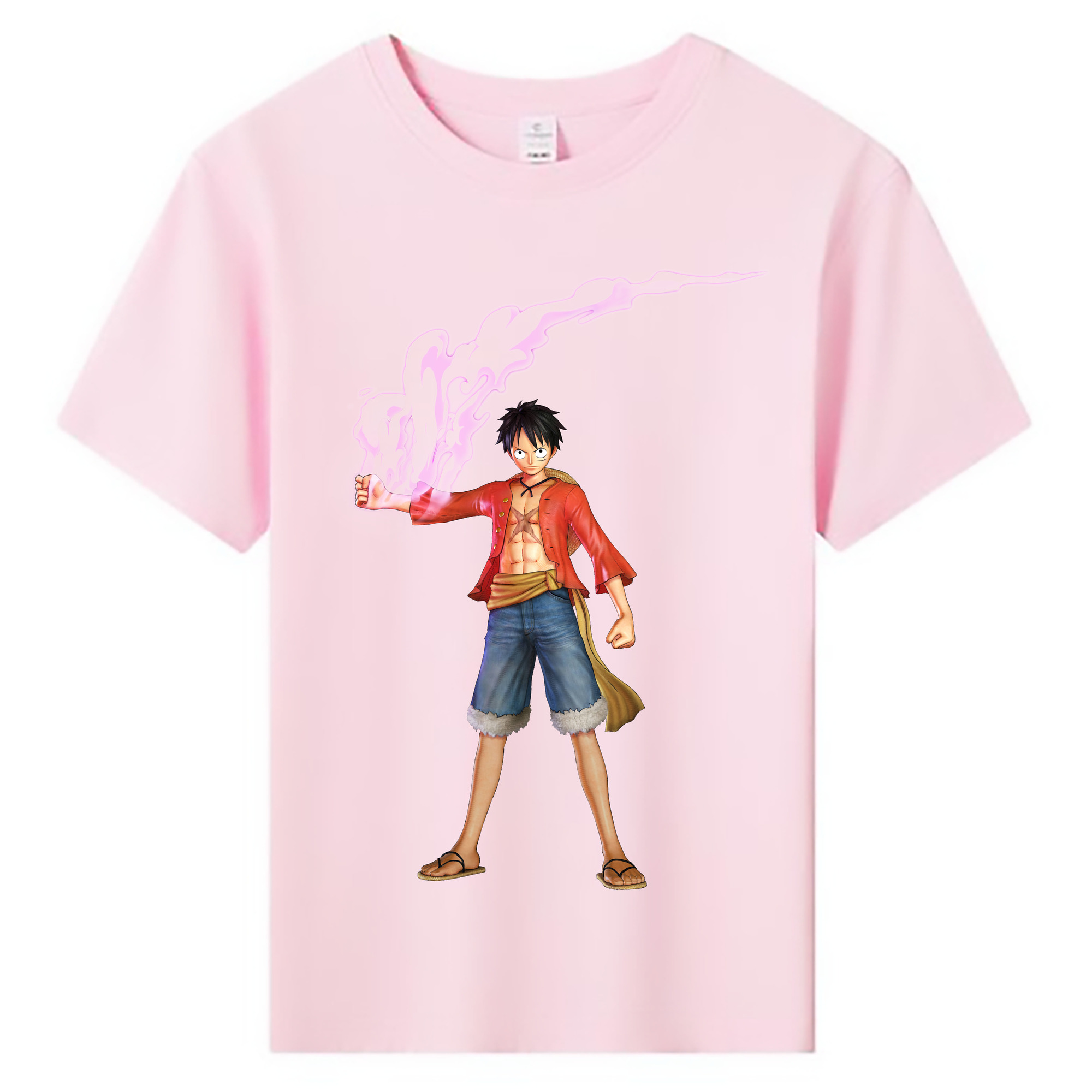 ワンピース モンキー・D・ルフィ ONE PIECE Monkey D. Luffy 綿100％キッズTシャツ（フロントプリント）