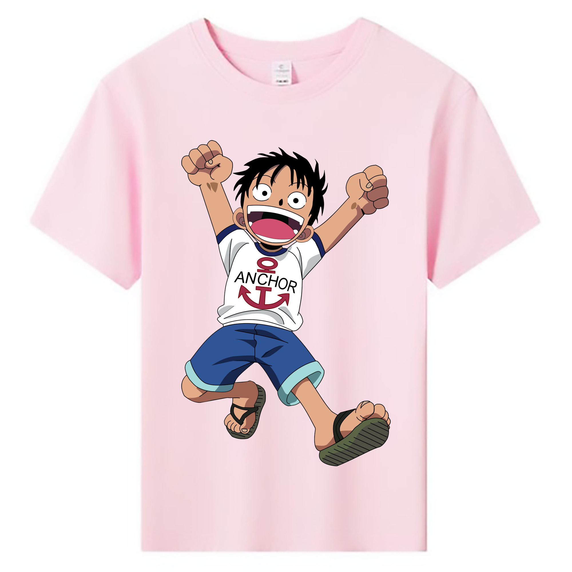 ワンピース モンキー・D・ルフィ ONE PIECE Monkey D. Luffy 綿100％キッズTシャツ（フロントプリント）