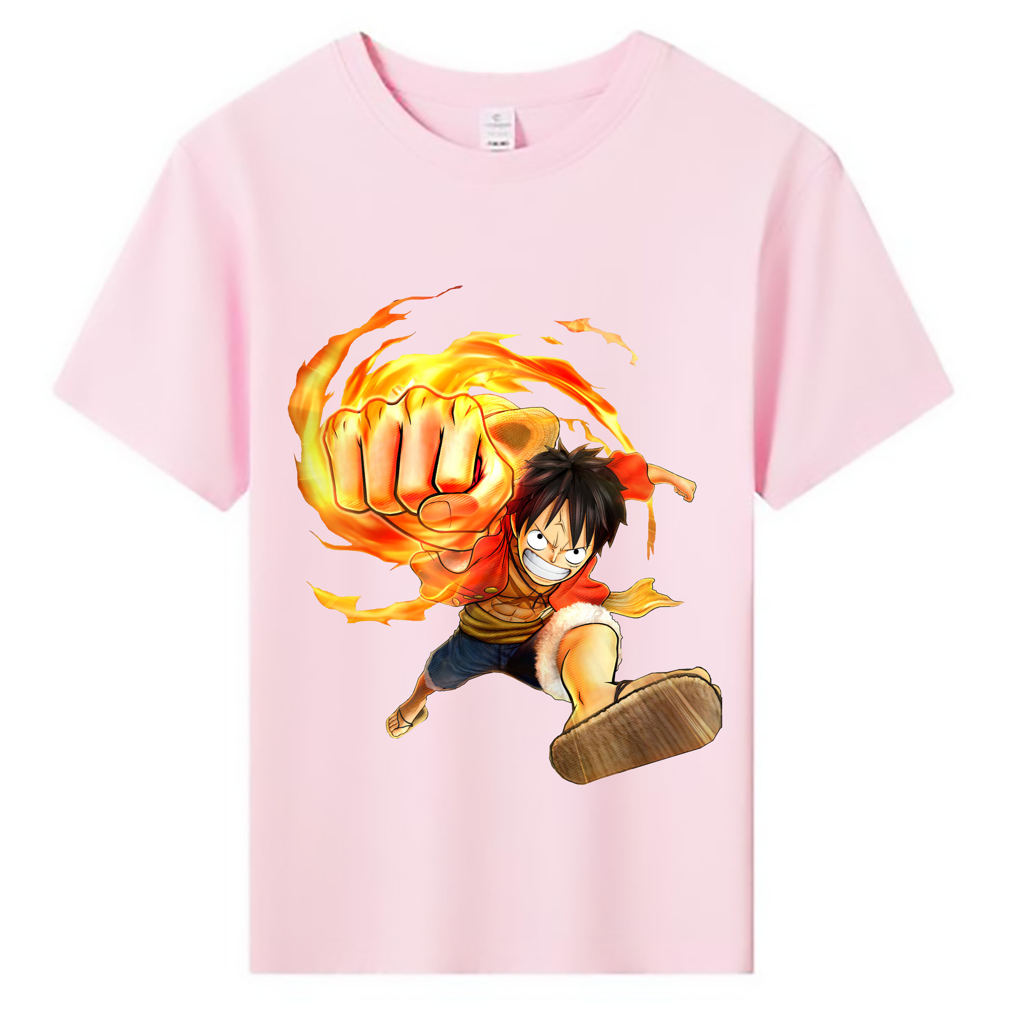 ワンピース モンキー・D・ルフィ ONE PIECE Monkey D. Luffy 綿100％キッズTシャツ（フロントプリント）
