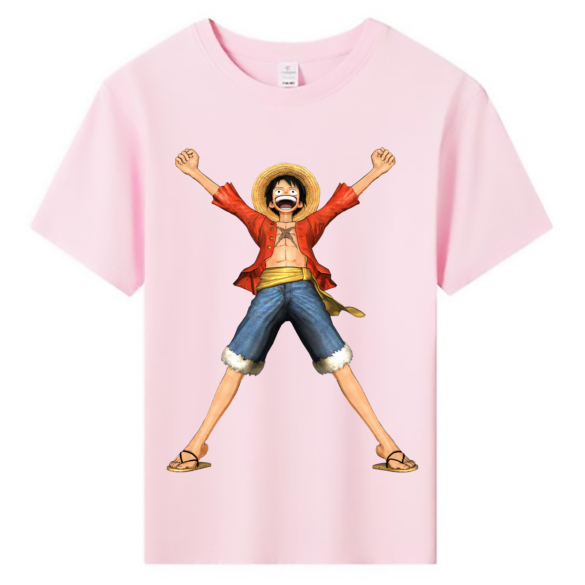 ワンピース モンキー・D・ルフィ ONE PIECE Monkey D. Luffy 綿100％キッズTシャツ（フロントプリント）