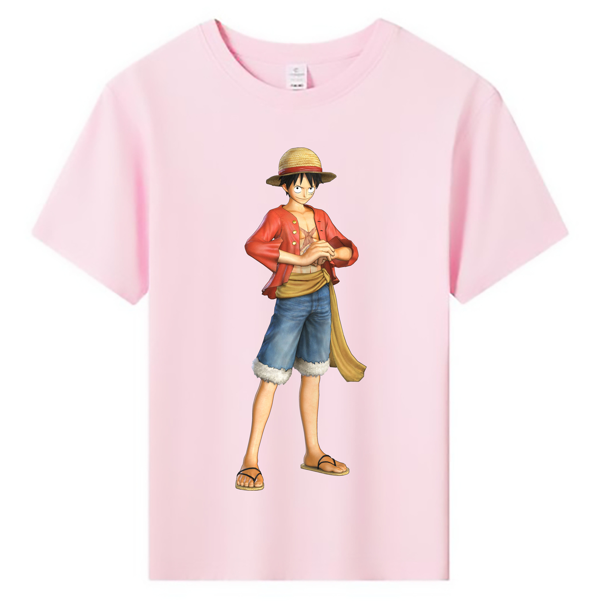ワンピース モンキー・D・ルフィ ONE PIECE Monkey D. Luffy 綿100％キッズTシャツ（フロントプリント）