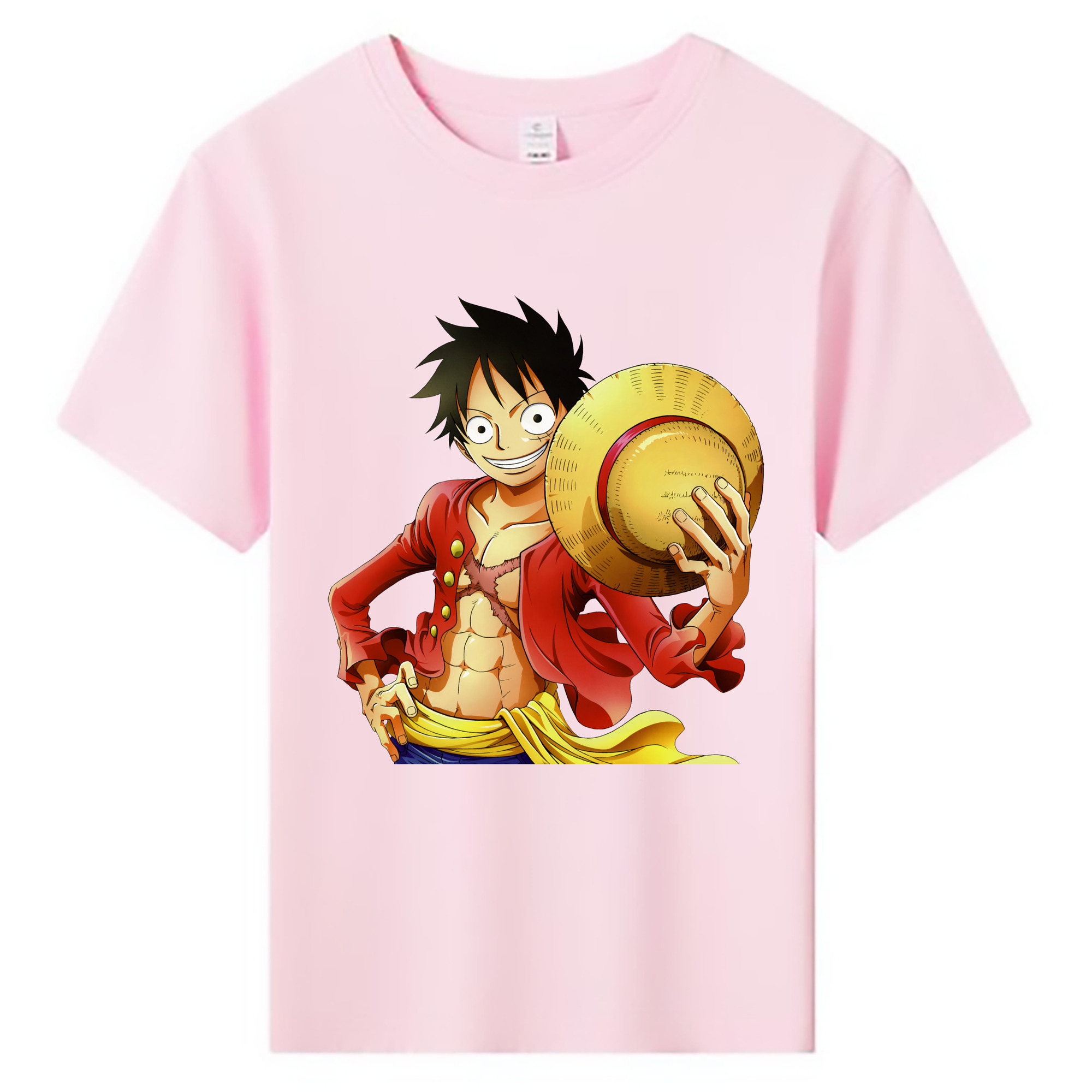 ワンピース モンキー・D・ルフィ ONE PIECE Monkey D. Luffy 綿100％キッズTシャツ（フロントプリント）