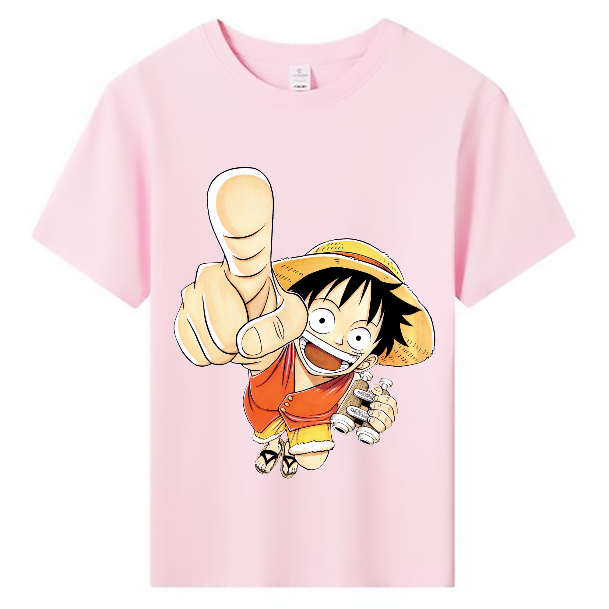 ワンピース モンキー・D・ルフィ ONE PIECE Monkey D. Luffy 綿100％キッズTシャツ（フロントプリント）
