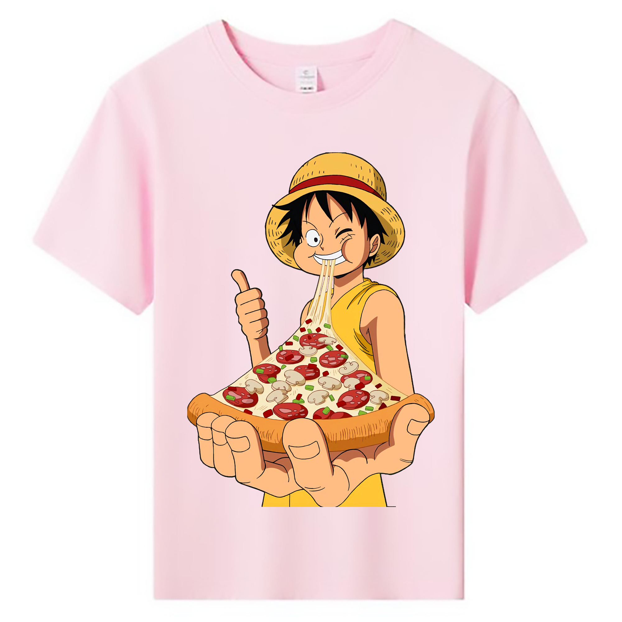 ワンピース モンキー・D・ルフィ ONE PIECE Monkey D. Luffy 綿100％キッズTシャツ（フロントプリント）
