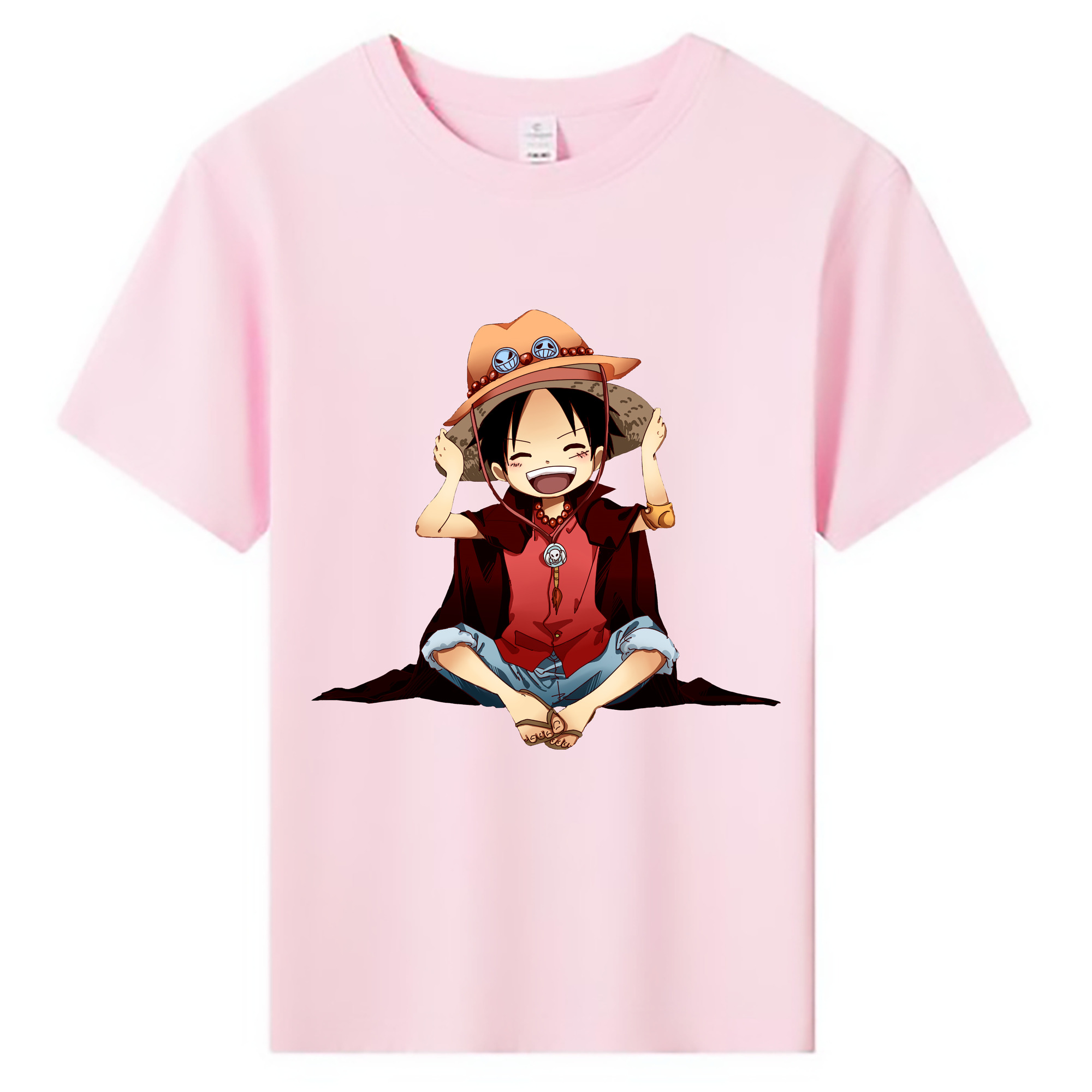 ワンピース モンキー・D・ルフィ ONE PIECE Monkey D. Luffy 綿100％キッズTシャツ（フロントプリント）