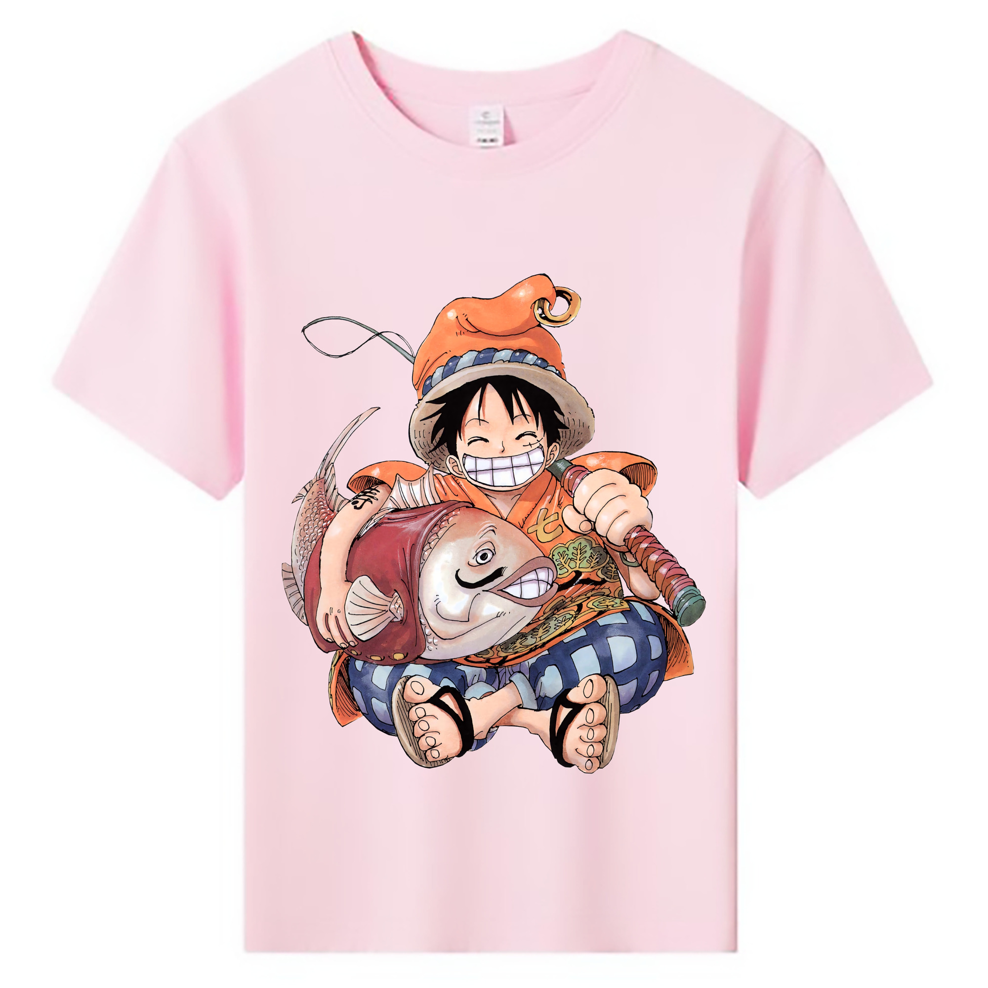 ワンピース モンキー・D・ルフィ ONE PIECE Monkey D. Luffy 綿100％キッズTシャツ（フロントプリント）