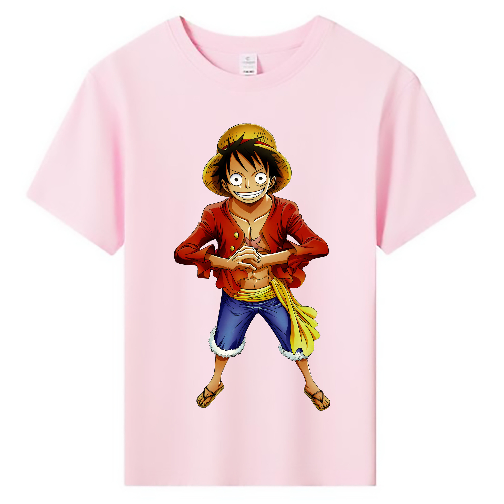 ワンピース モンキー・D・ルフィ ONE PIECE Monkey D. Luffy 綿100％キッズTシャツ（フロントプリント）