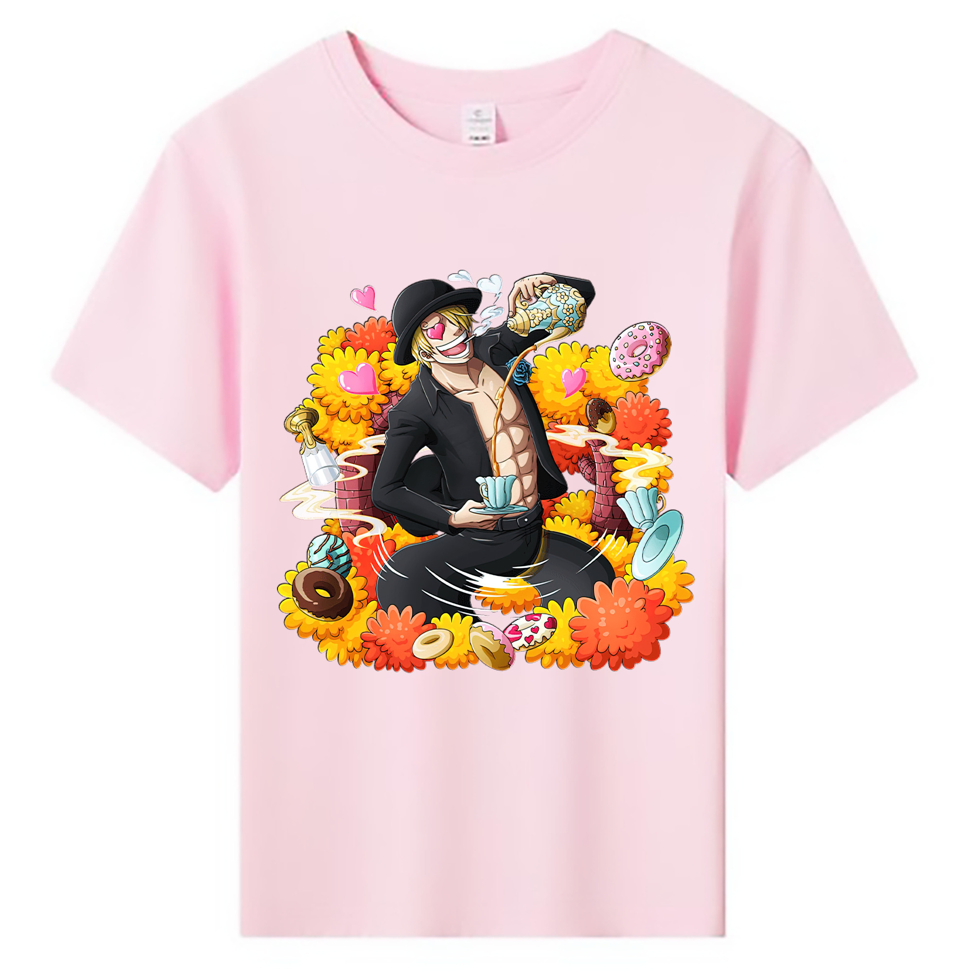 （画像用） ワンピース サンジ ONE PIECE Sanji 綿100％キッズTシャツ（フロントプリント）