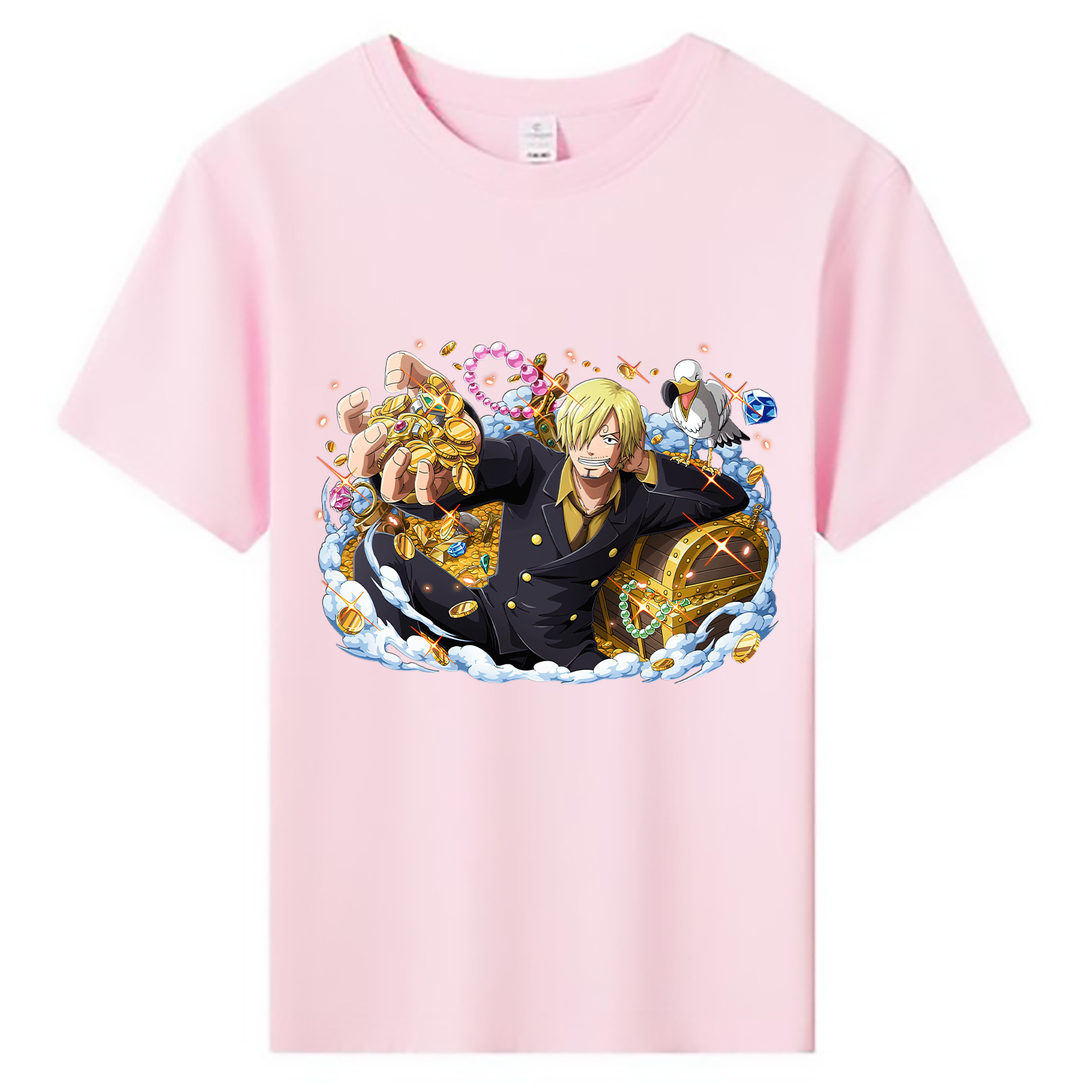（画像用） ワンピース サンジ ONE PIECE Sanji 綿100％キッズTシャツ（フロントプリント）