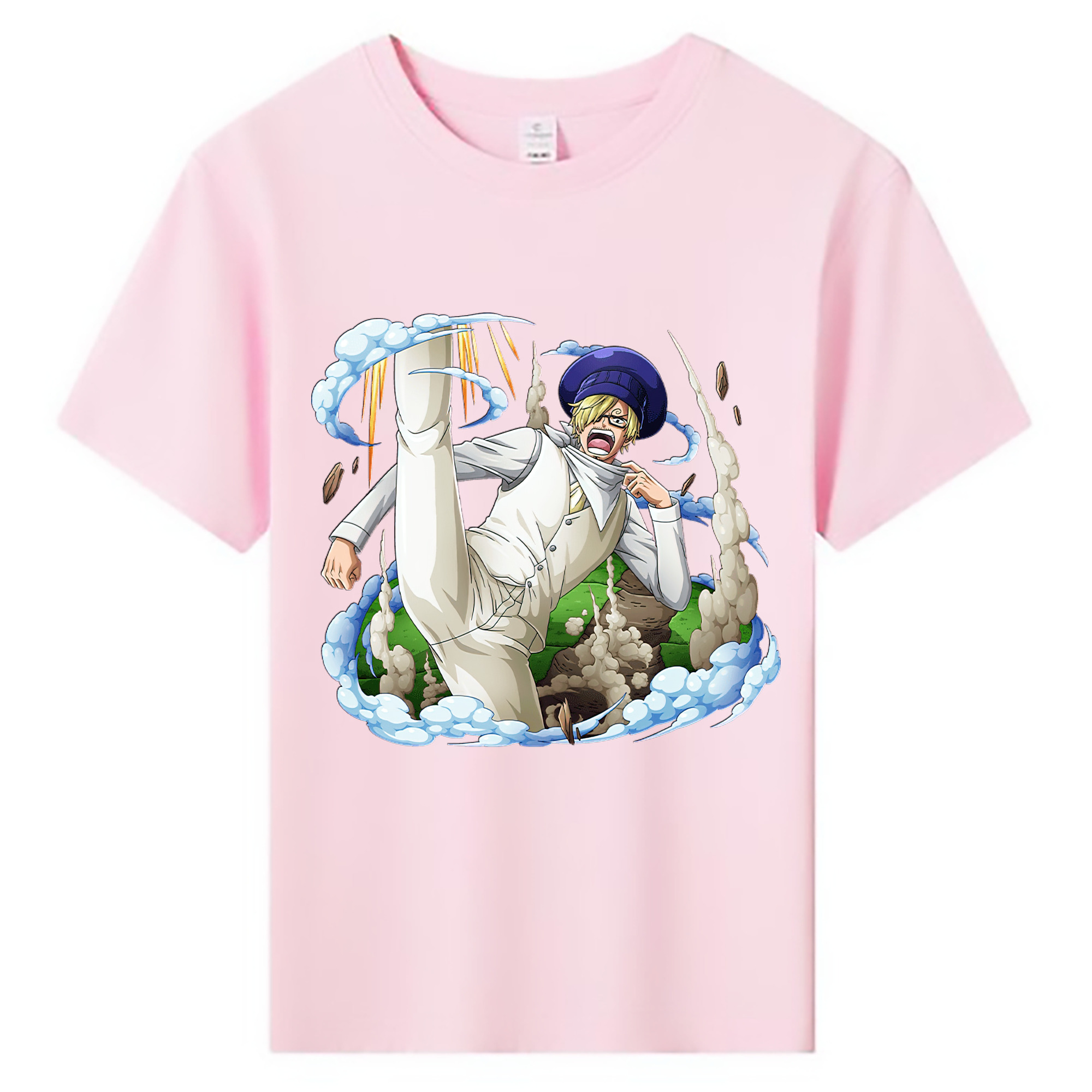 （画像用） ワンピース サンジ ONE PIECE Sanji 綿100％キッズTシャツ（フロントプリント）