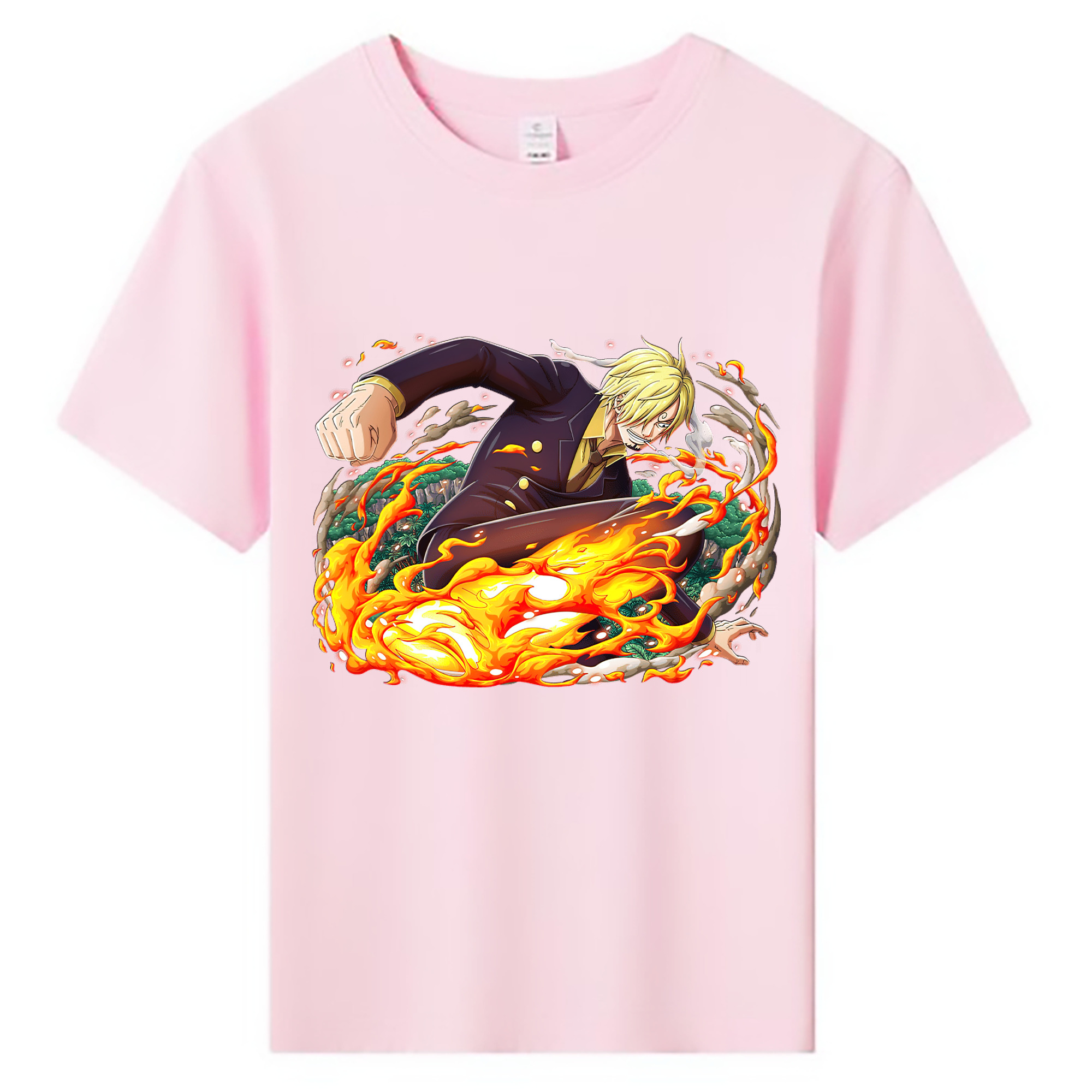 （画像用） ワンピース サンジ ONE PIECE Sanji 綿100％キッズTシャツ（フロントプリント）