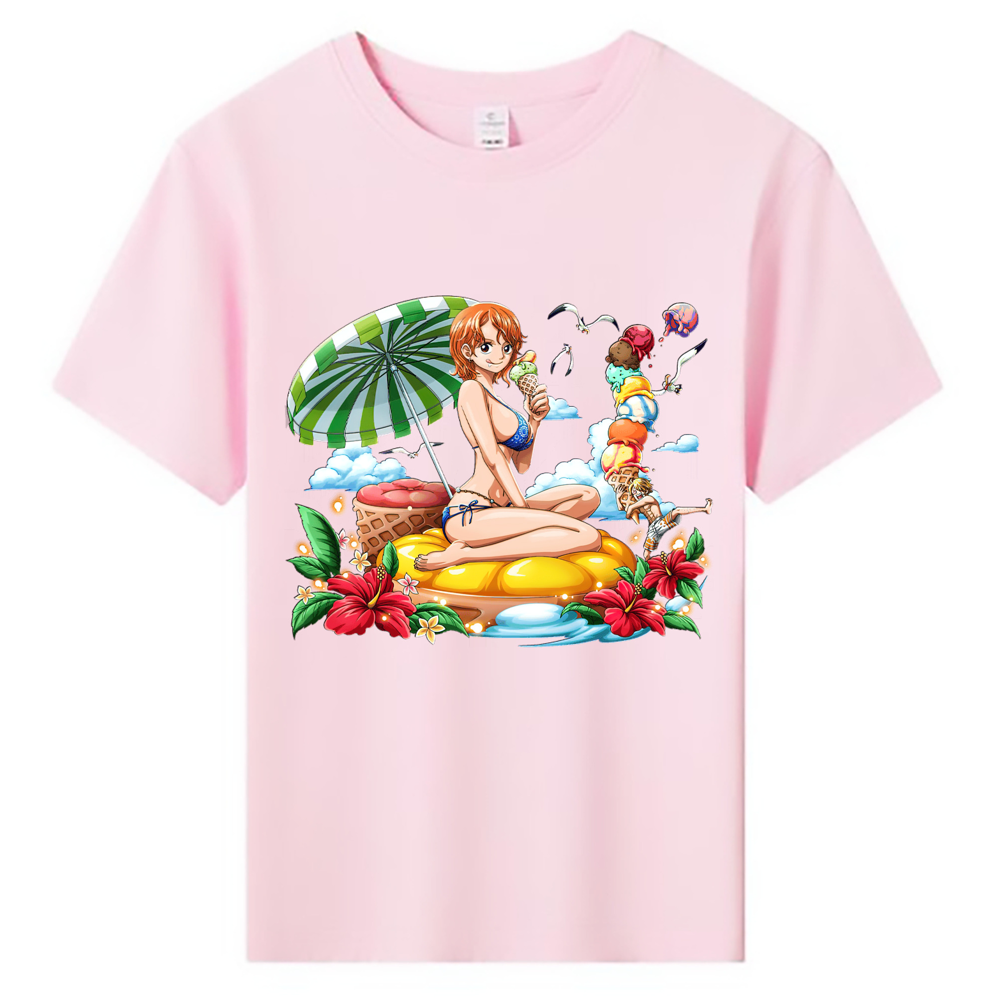（画像用） ワンピース ナミ ONE PIECE Nami 綿100％キッズTシャツ（フロントプリント）