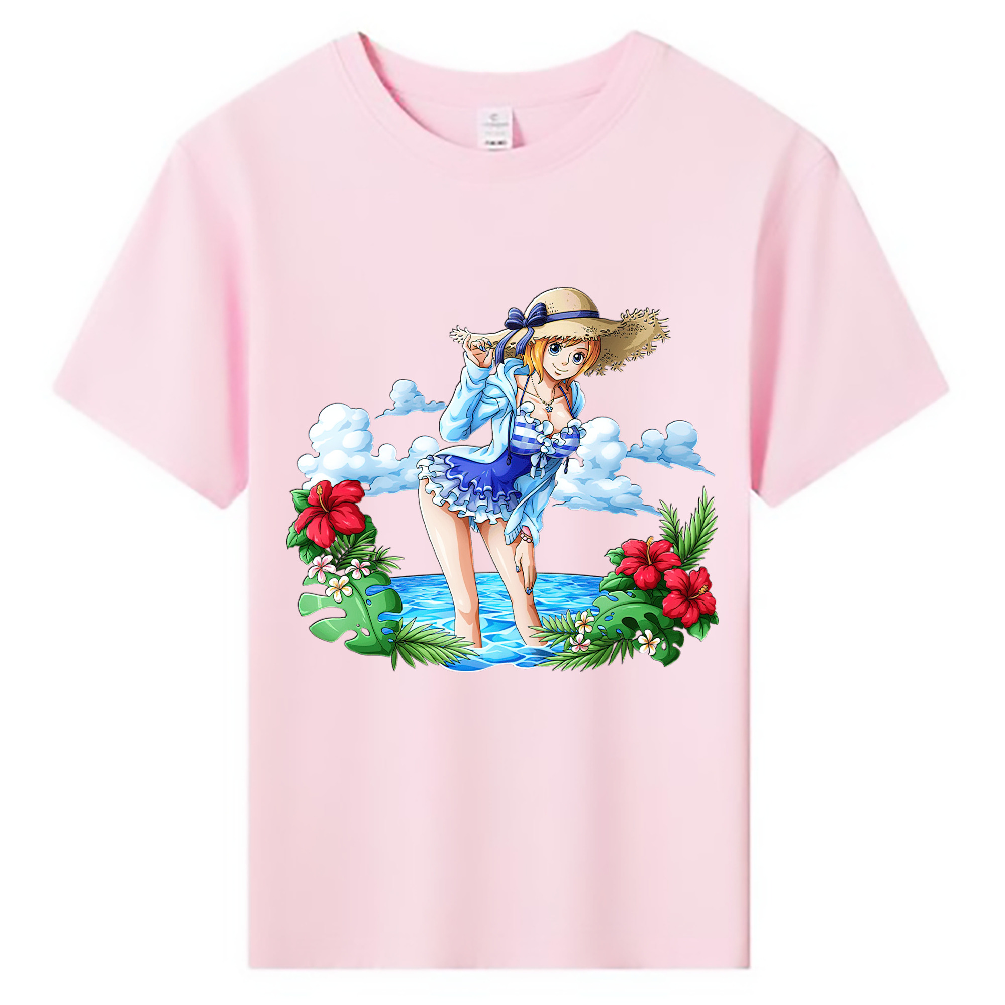 （画像用） ワンピース ナミ ONE PIECE Nami 綿100％キッズTシャツ（フロントプリント）