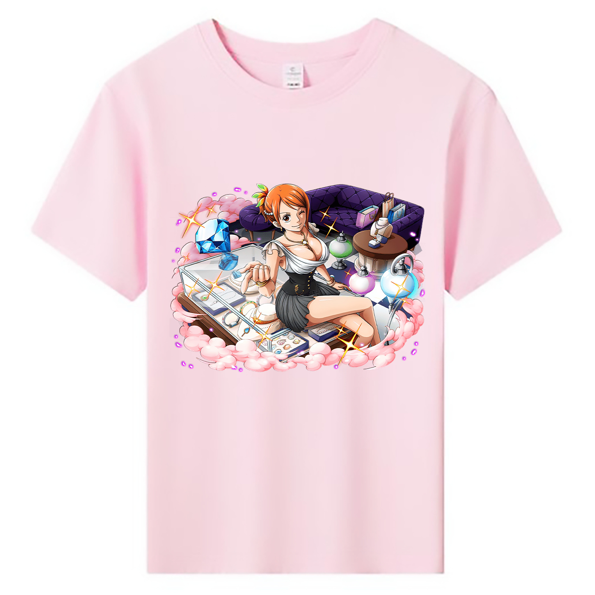 （画像用） ワンピース ナミ ONE PIECE Nami 綿100％キッズTシャツ（フロントプリント）