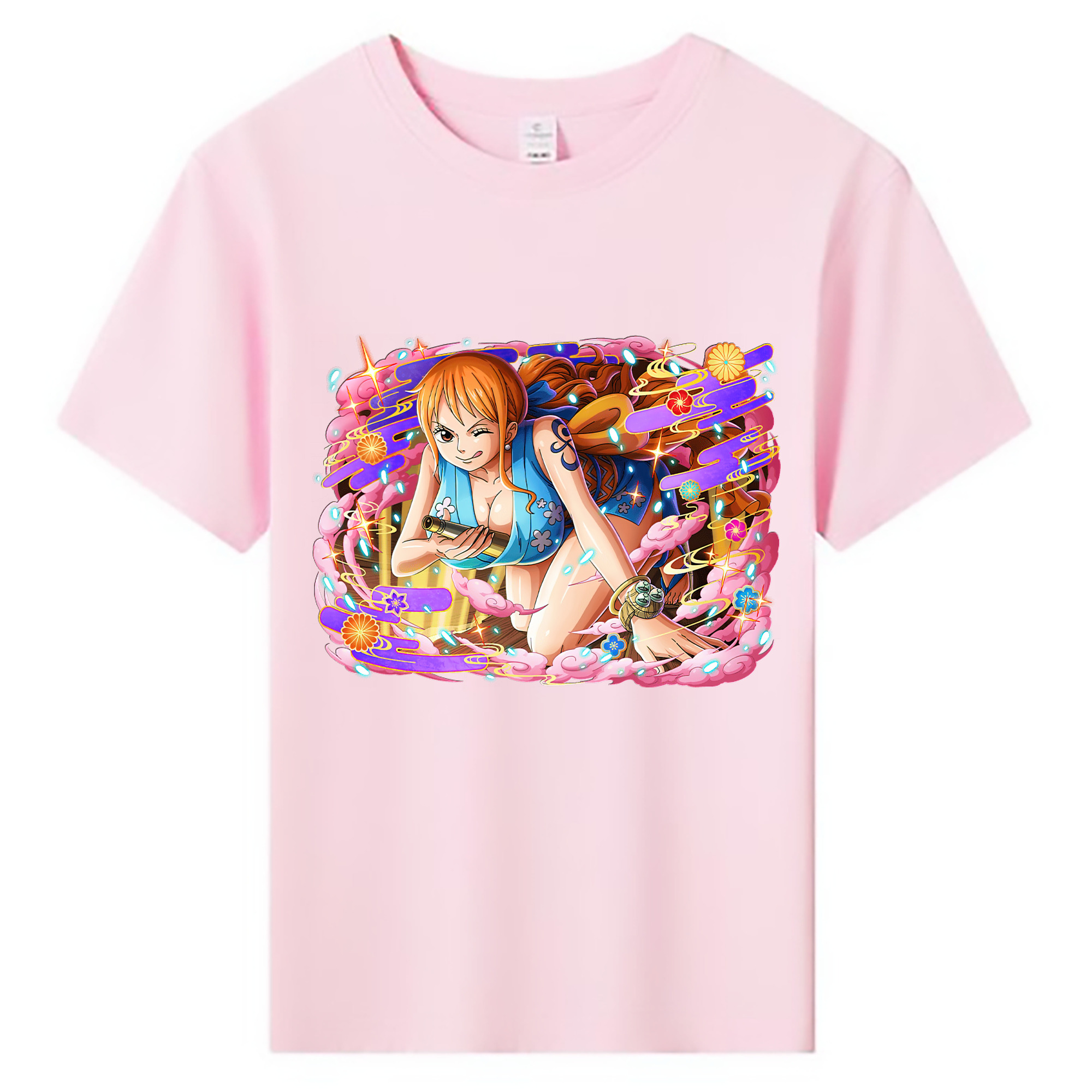 （画像用） ワンピース ナミ ONE PIECE Nami 綿100％キッズTシャツ（フロントプリント）