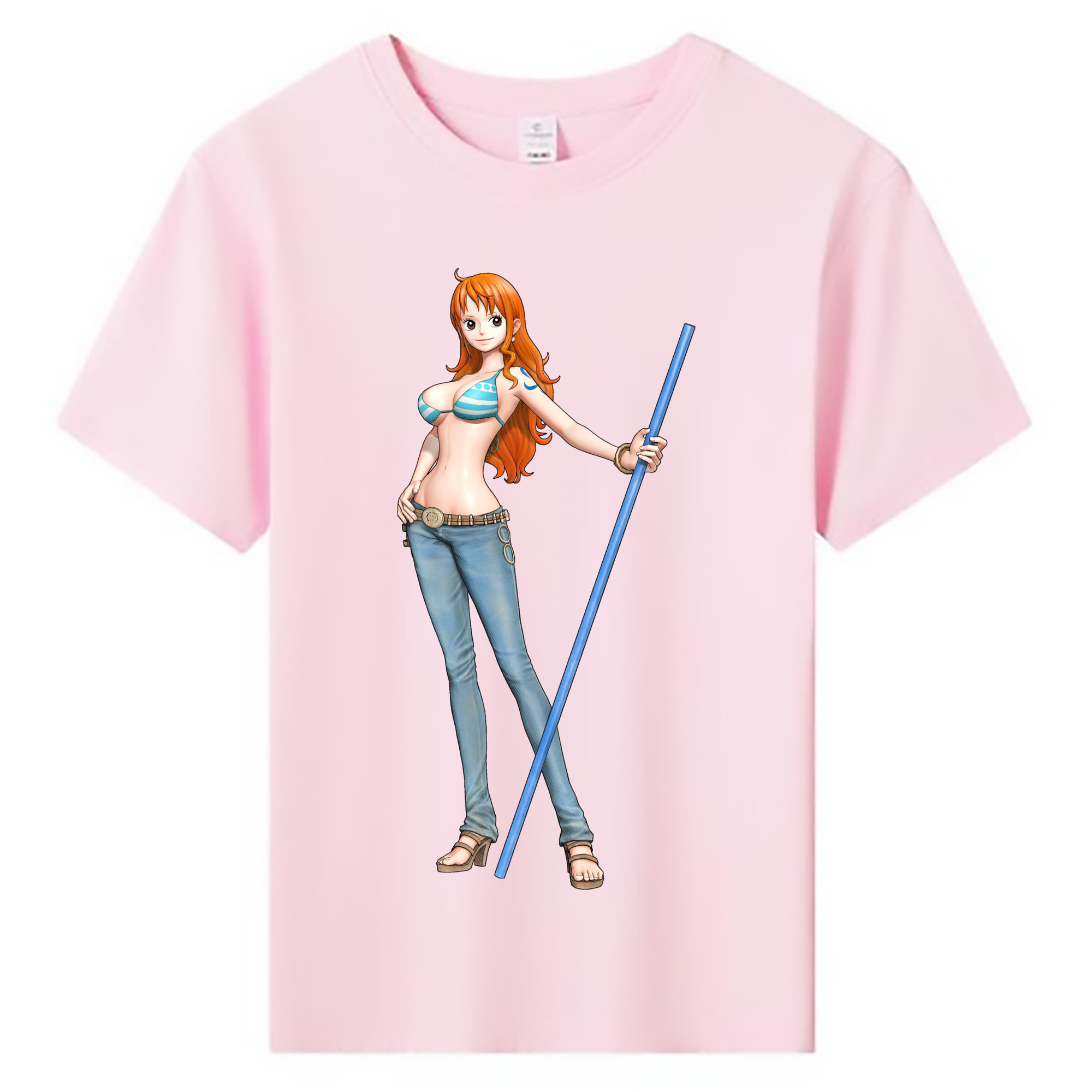 （画像用） ワンピース ナミ ONE PIECE Nami 綿100％キッズTシャツ（フロントプリント）