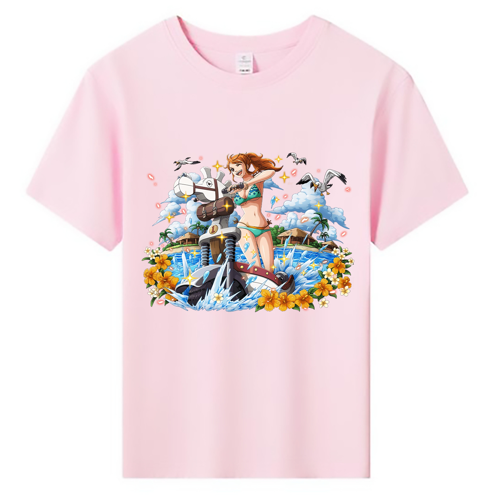 （画像用） ワンピース ナミ ONE PIECE Nami 綿100％キッズTシャツ（フロントプリント）