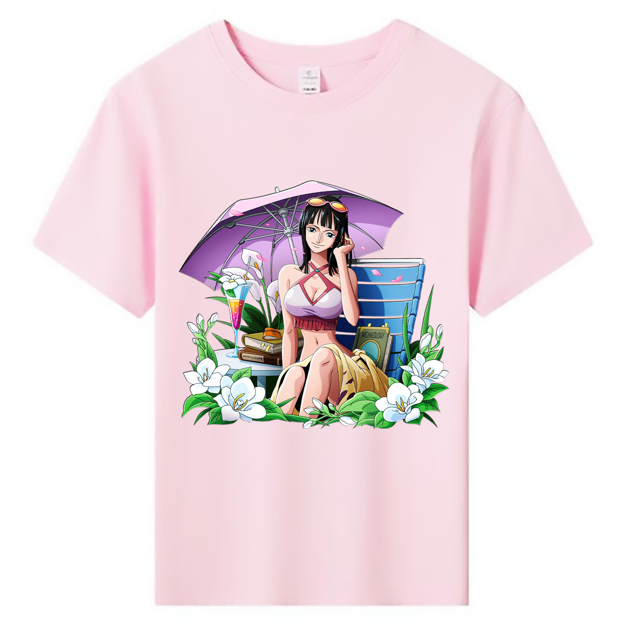 （画像用） ワンピース ニコ・ロビン ONE PIECE Nico Robin 綿100％キッズTシャツ（フロントプリント）