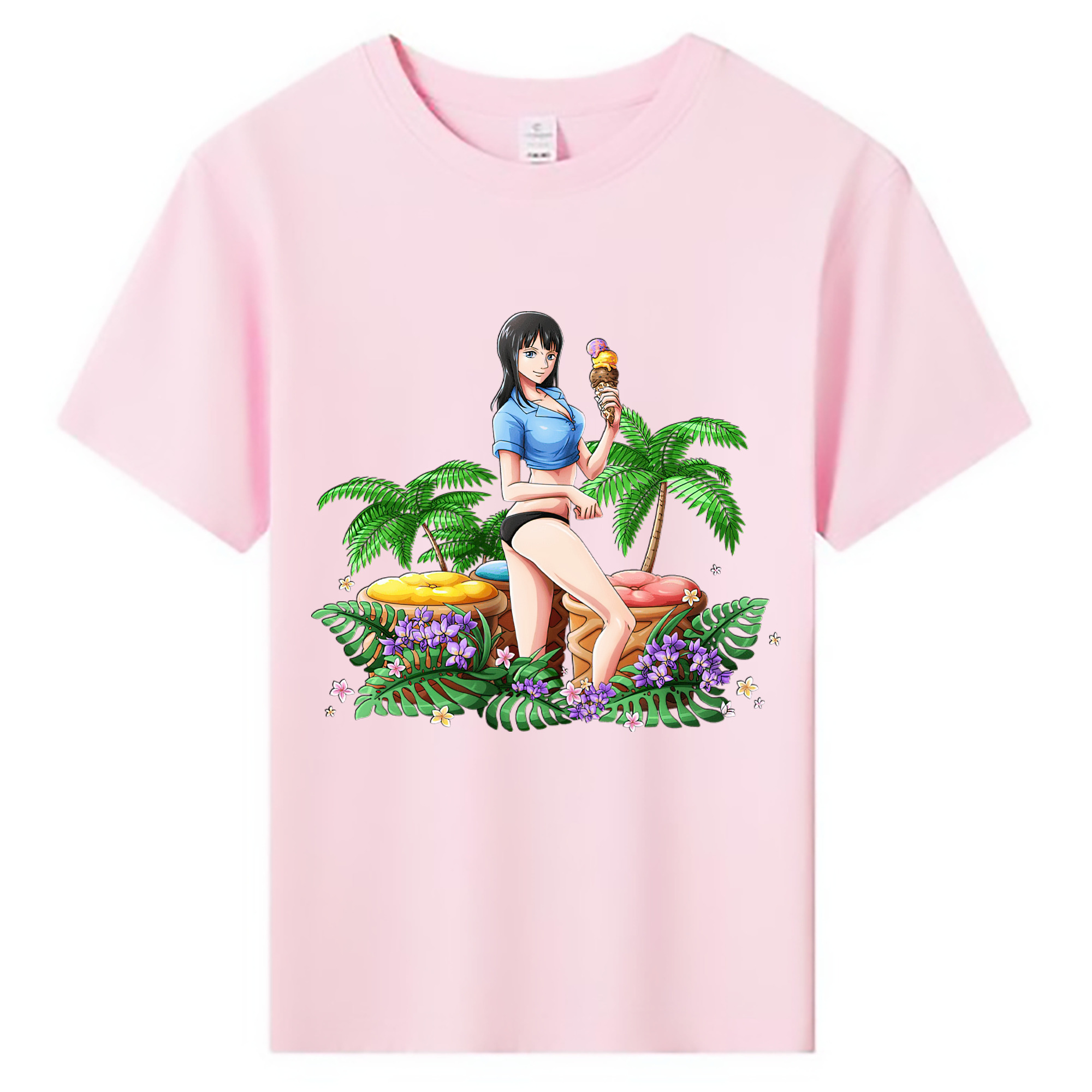 （画像用） ワンピース ニコ・ロビン ONE PIECE Nico Robin 綿100％キッズTシャツ（フロントプリント）
