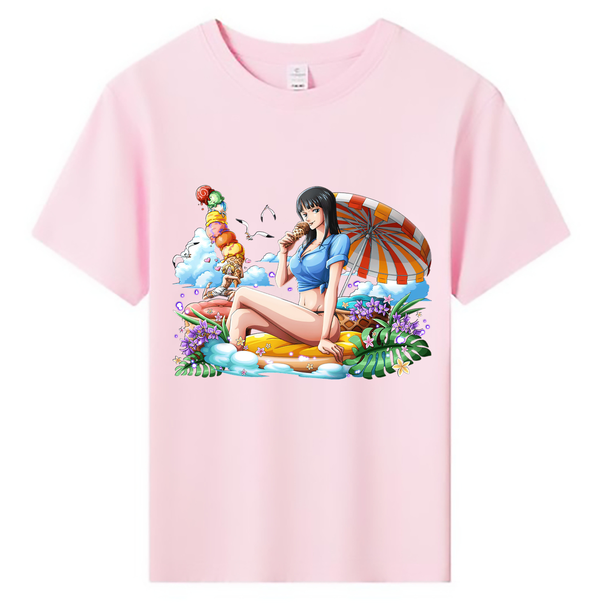 （画像用） ワンピース ニコ・ロビン ONE PIECE Nico Robin 綿100％キッズTシャツ（フロントプリント）