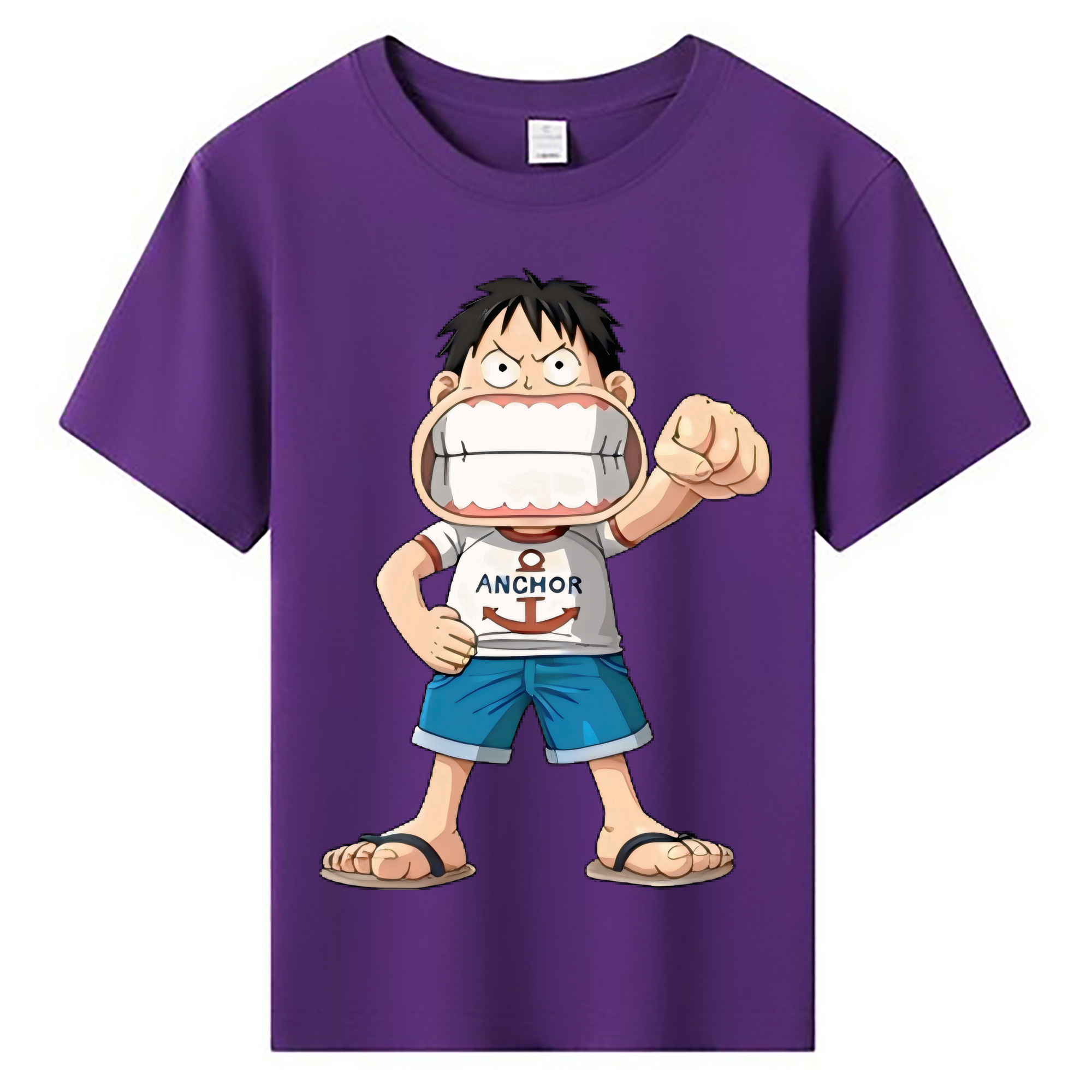 （画像用） ワンピース モンキー・D・ルフィ ONE PIECE Monkey D. Luffy 綿100％キッズTシャツ（フロントプリント）