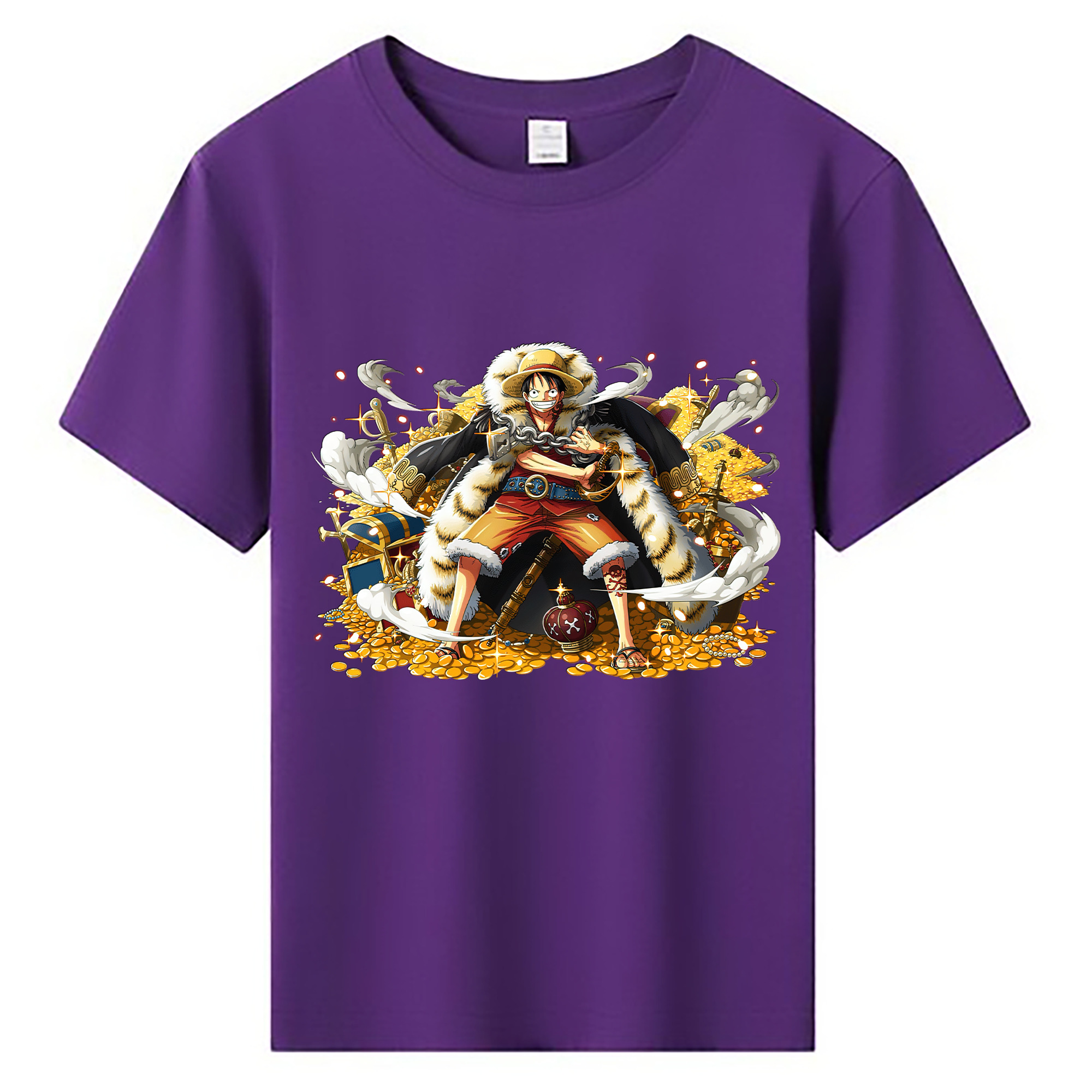 ワンピース モンキー・D・ルフィ ONE PIECE Monkey D. Luffy 綿100％キッズTシャツ（フロントプリント）