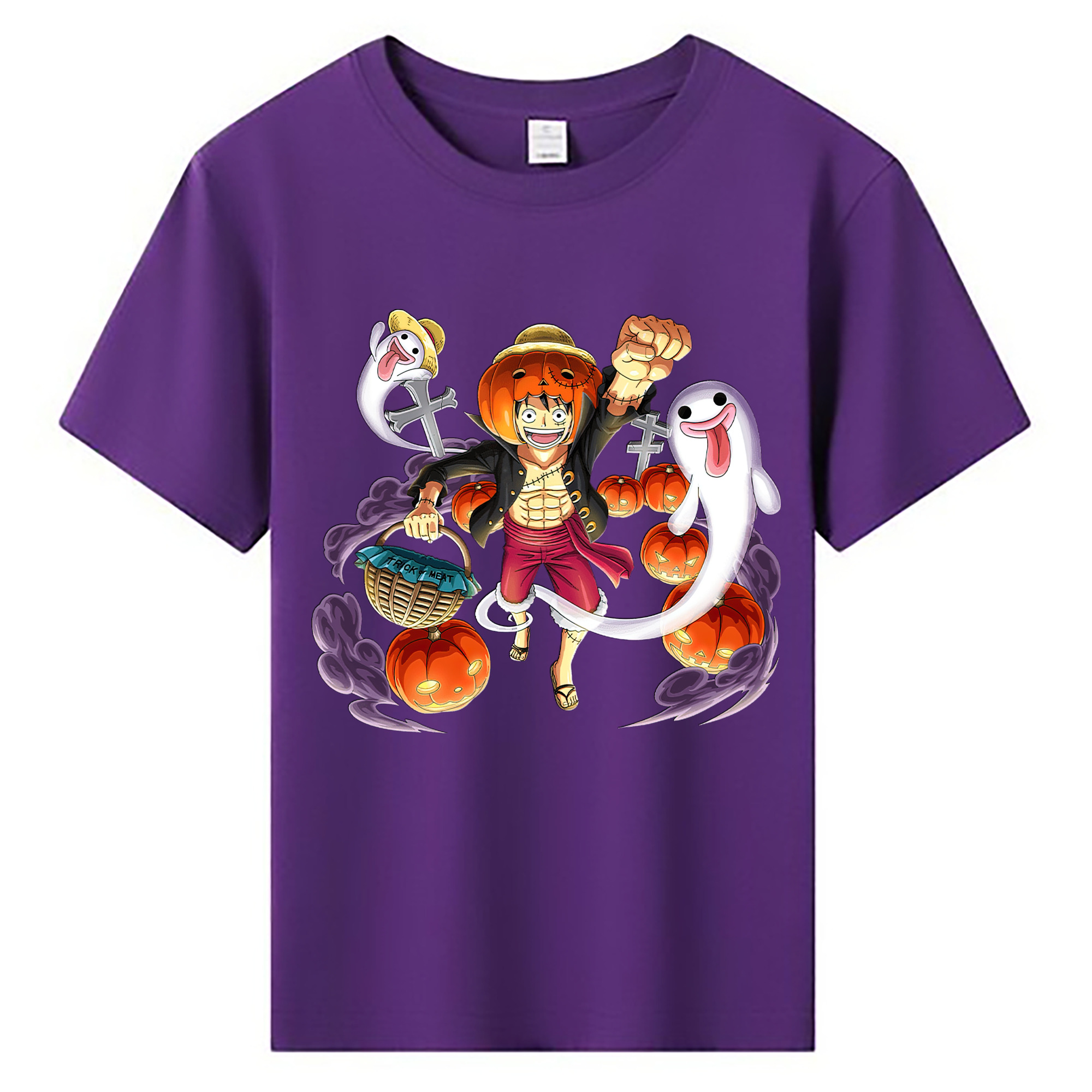 ワンピース モンキー・D・ルフィ ONE PIECE Monkey D. Luffy 綿100％キッズTシャツ（フロントプリント）