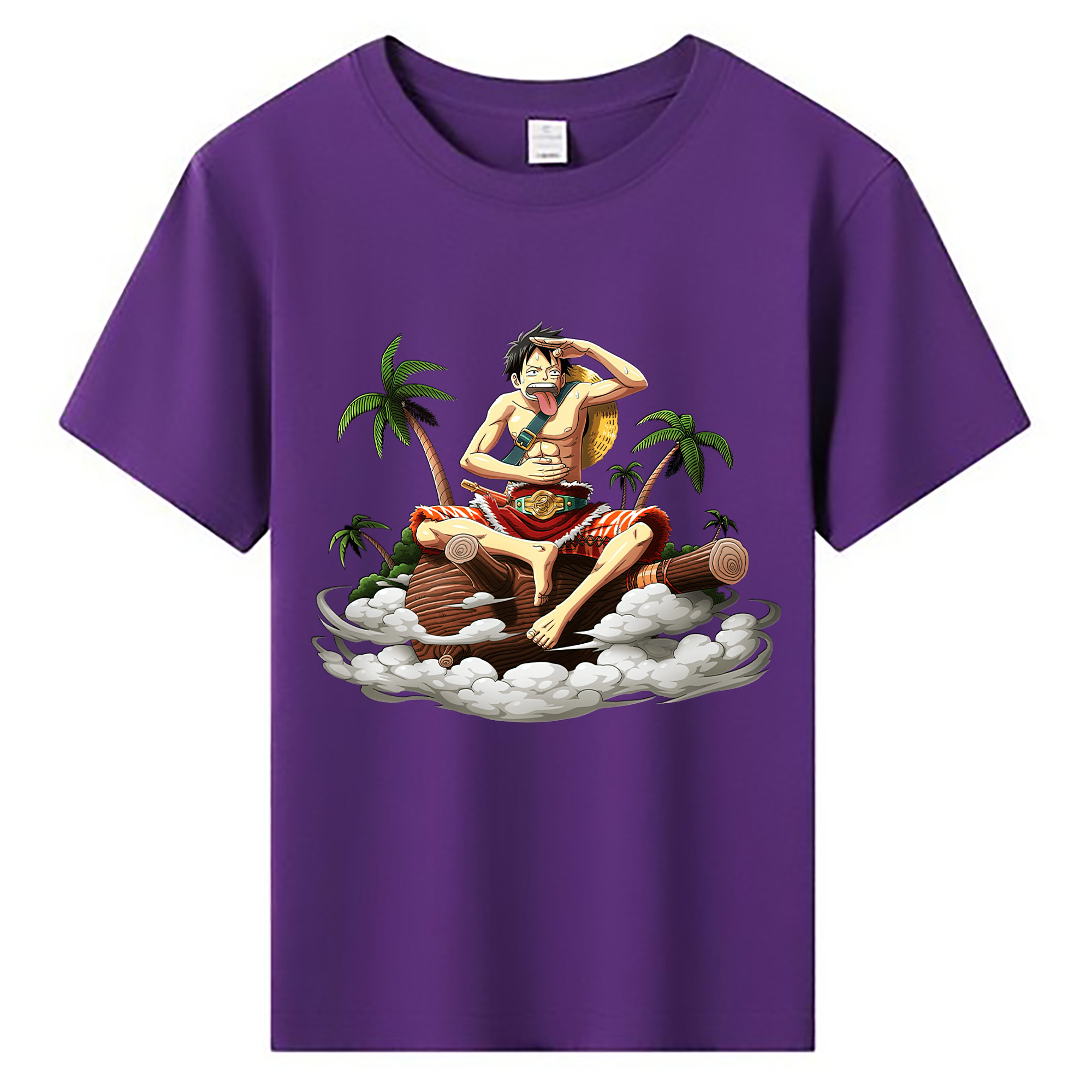 ワンピース モンキー・D・ルフィ ONE PIECE Monkey D. Luffy 綿100％キッズTシャツ（フロントプリント）