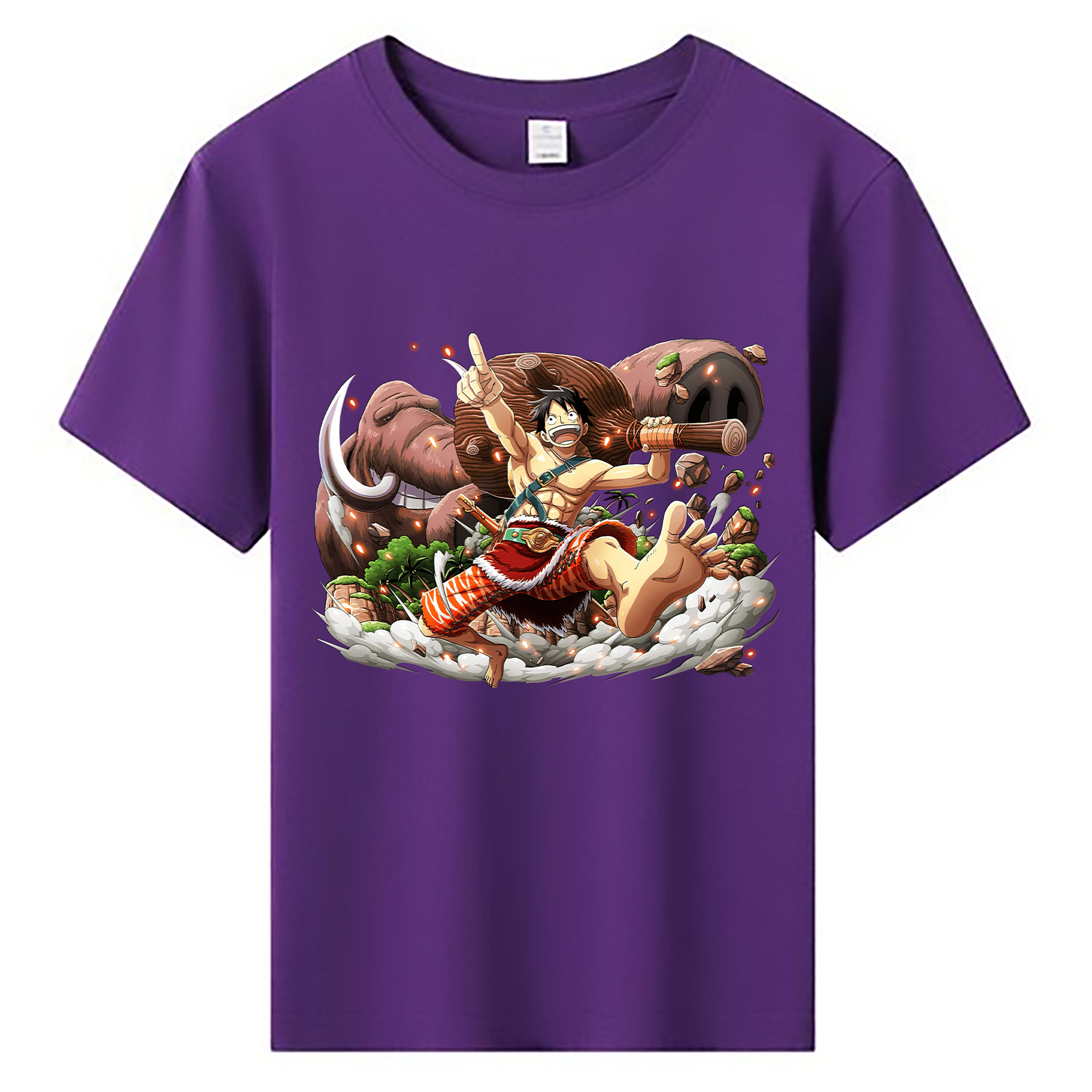 ワンピース モンキー・D・ルフィ ONE PIECE Monkey D. Luffy 綿100％キッズTシャツ（フロントプリント）