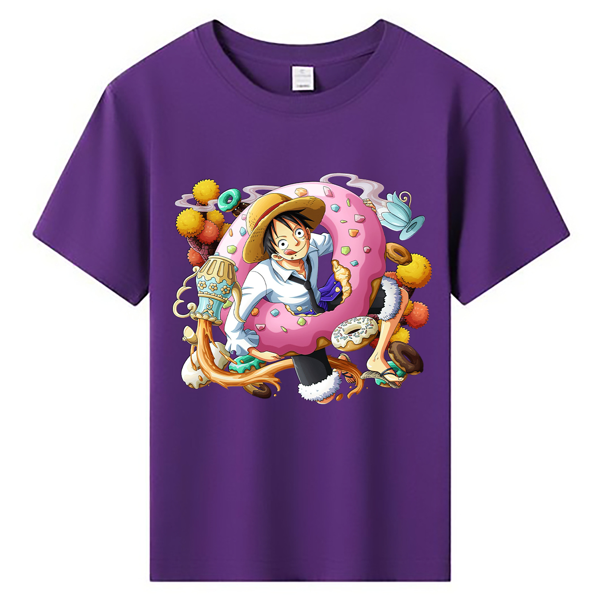 ワンピース モンキー・D・ルフィ ONE PIECE Monkey D. Luffy 綿100％キッズTシャツ（フロントプリント）