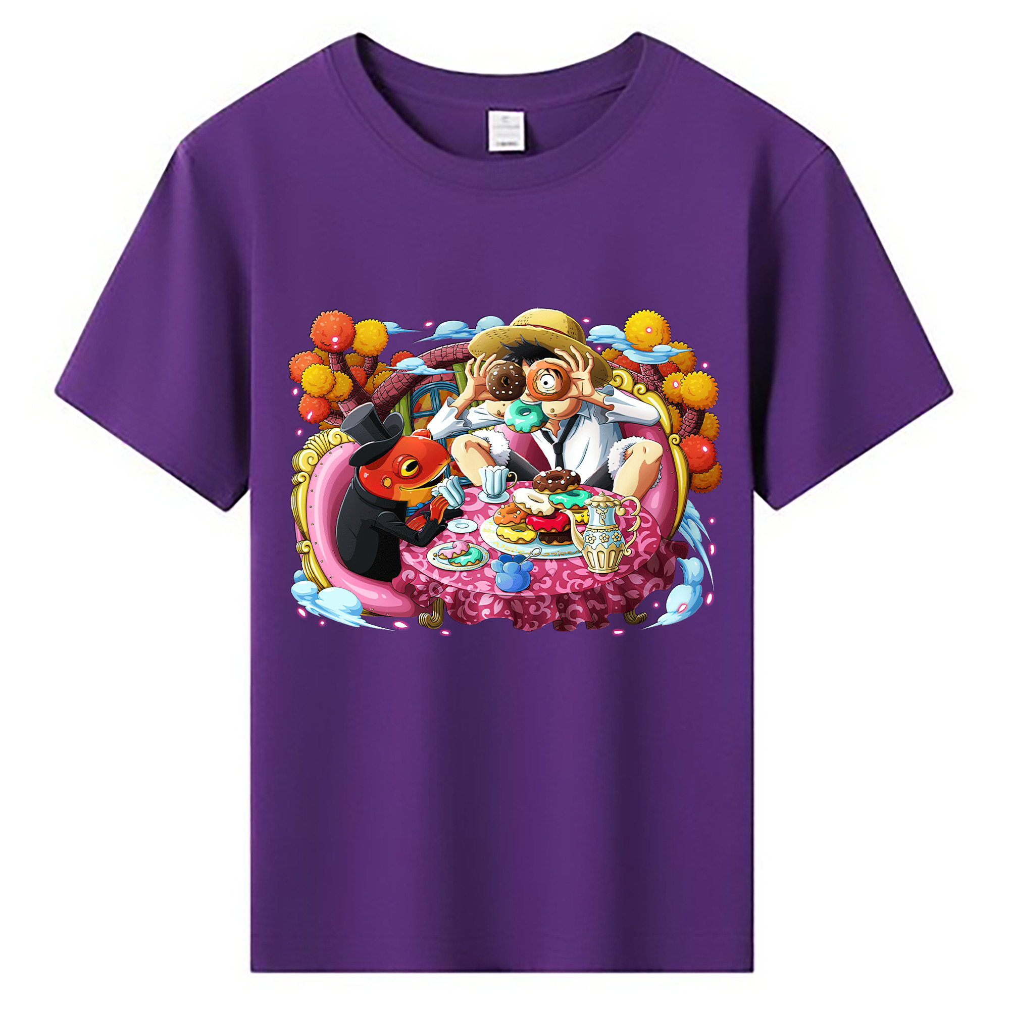 ワンピース モンキー・D・ルフィ ONE PIECE Monkey D. Luffy 綿100％キッズTシャツ（フロントプリント）
