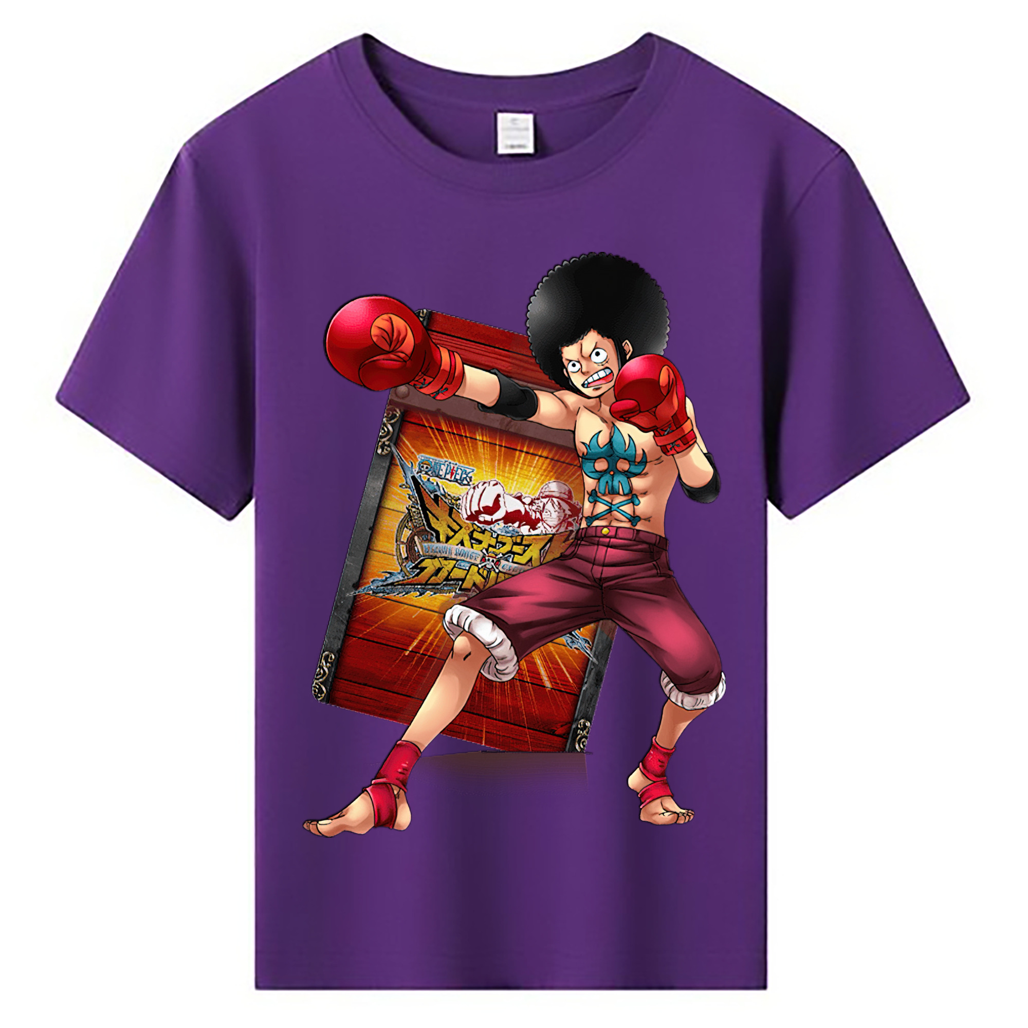 ワンピース モンキー・D・ルフィ ONE PIECE Monkey D. Luffy 綿100％キッズTシャツ（フロントプリント）