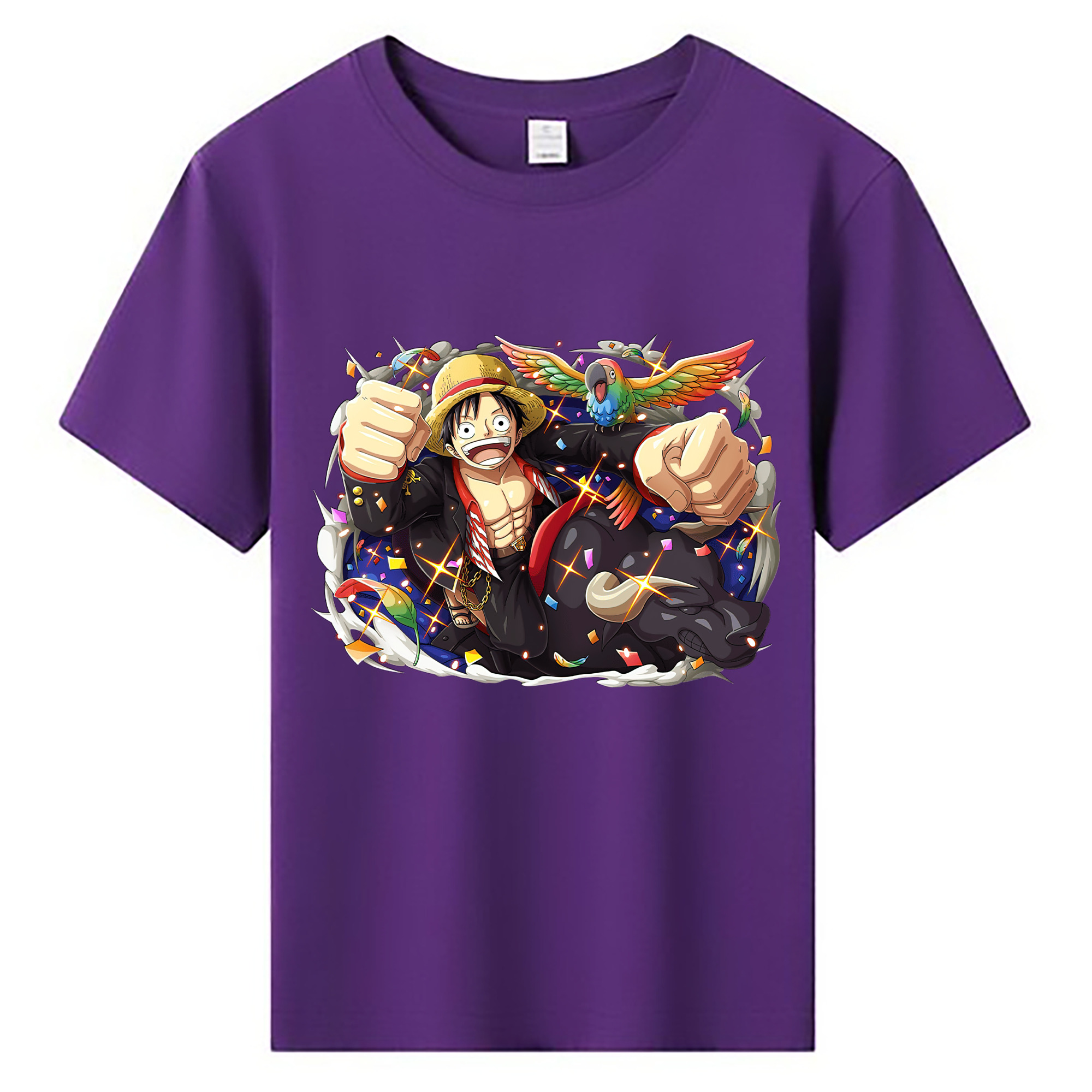 ワンピース モンキー・D・ルフィ ONE PIECE Monkey D. Luffy 綿100％キッズTシャツ（フロントプリント）