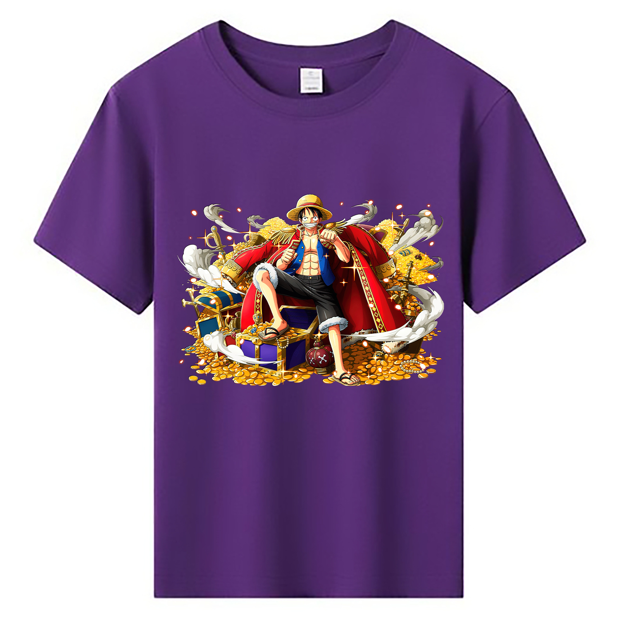 ワンピース モンキー・D・ルフィ ONE PIECE Monkey D. Luffy 綿100％キッズTシャツ（フロントプリント）