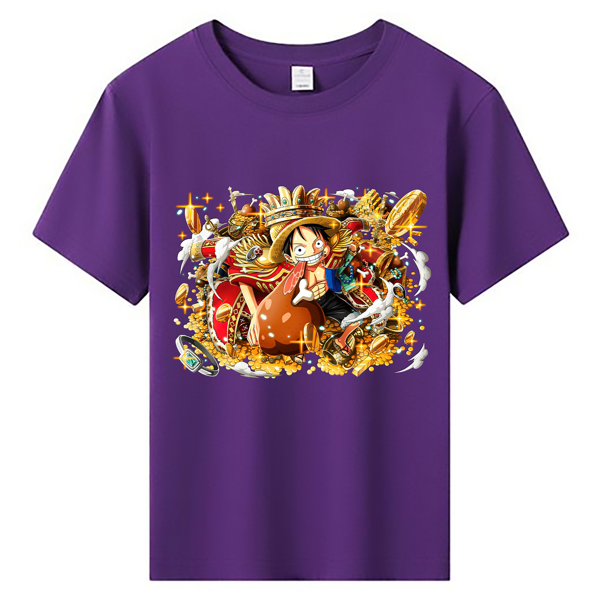 ワンピース モンキー・D・ルフィ ONE PIECE Monkey D. Luffy 綿100％キッズTシャツ（フロントプリント）