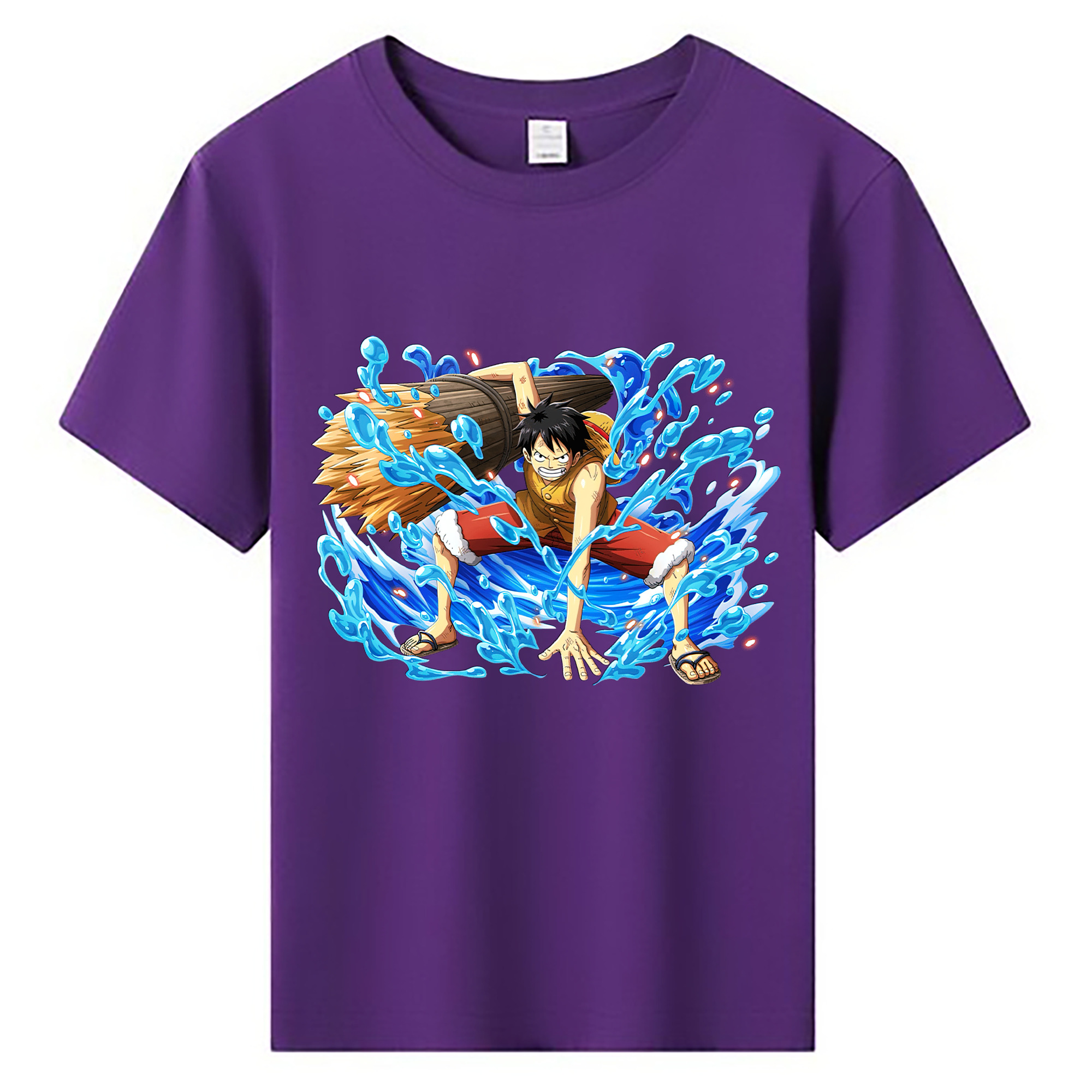 ワンピース モンキー・D・ルフィ ONE PIECE Monkey D. Luffy 綿100％キッズTシャツ（フロントプリント）