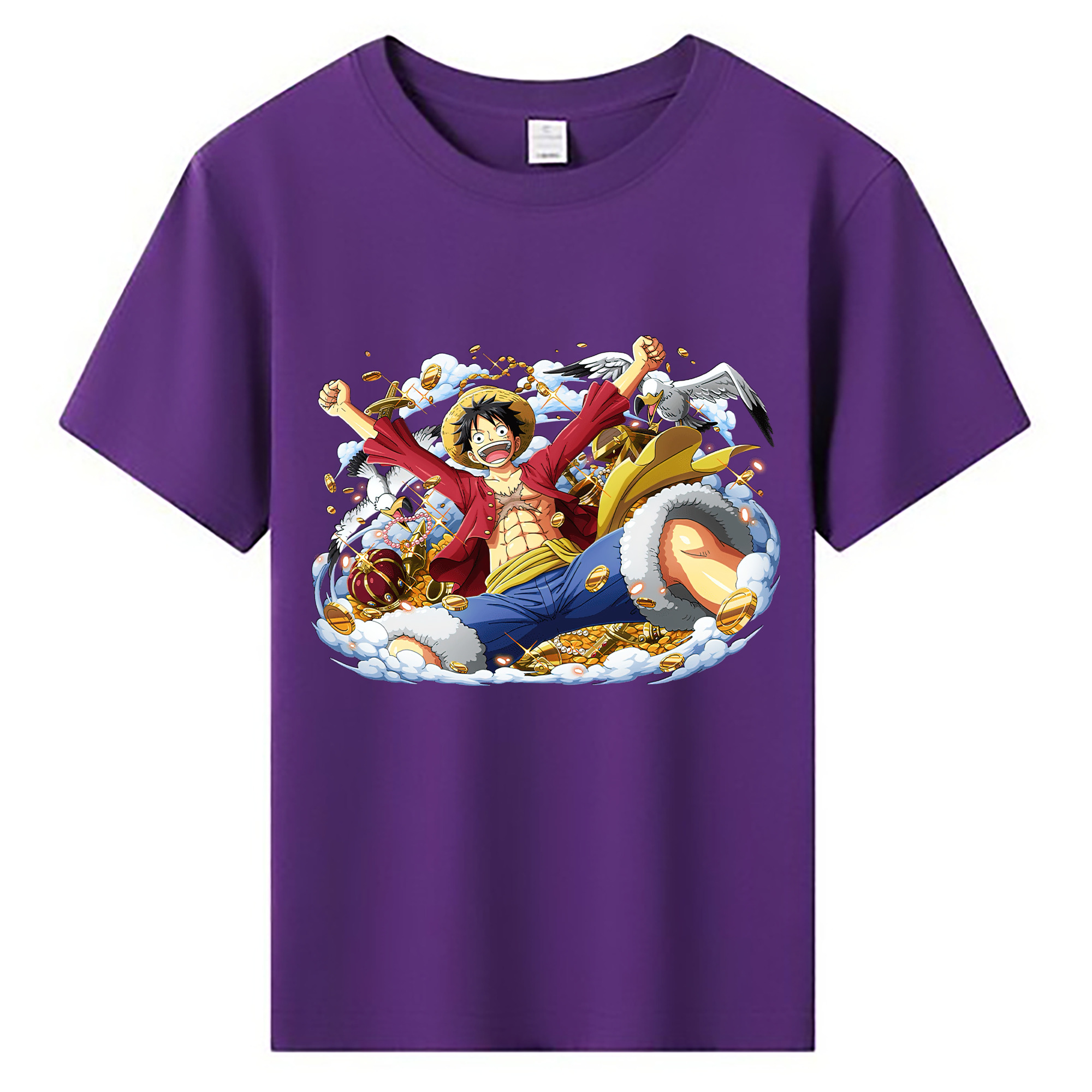 ワンピース モンキー・D・ルフィ ONE PIECE Monkey D. Luffy 綿100％キッズTシャツ（フロントプリント）