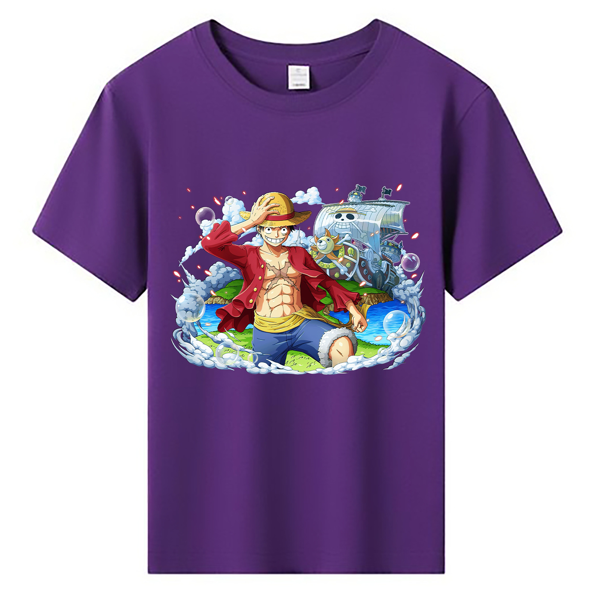 ワンピース モンキー・D・ルフィ ONE PIECE Monkey D. Luffy 綿100％キッズTシャツ（フロントプリント）