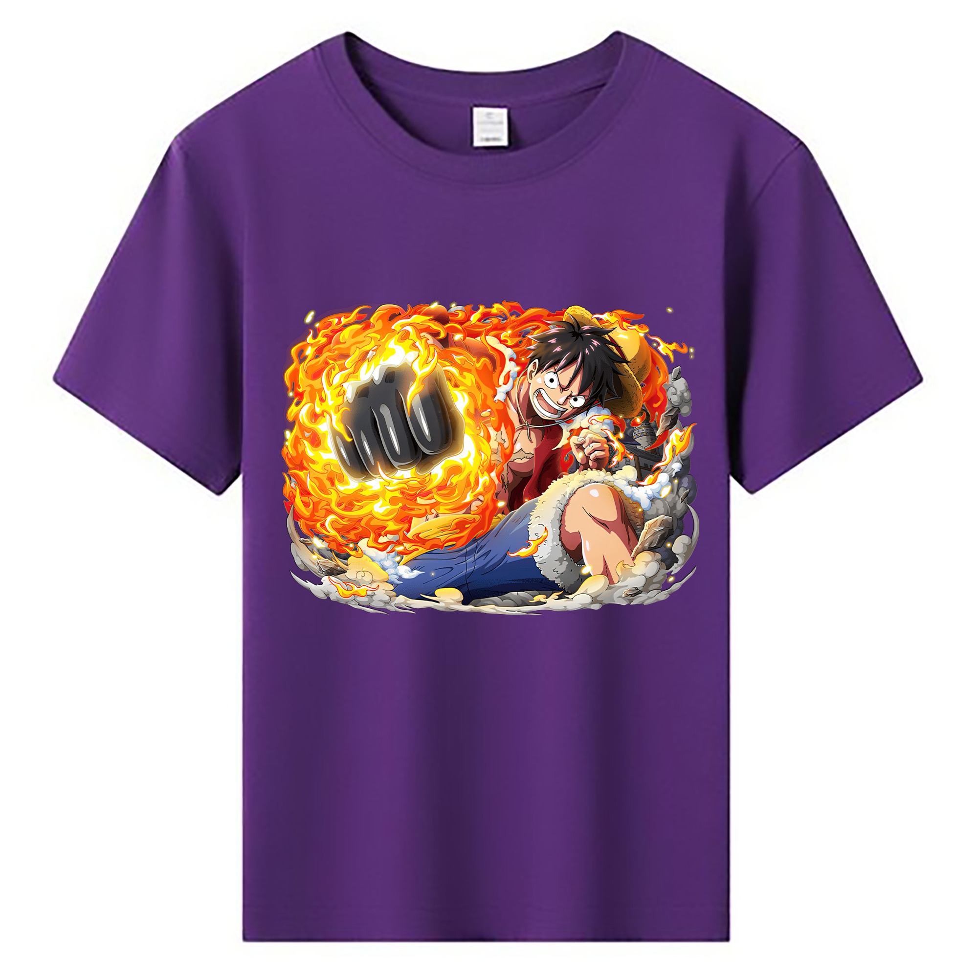 ワンピース モンキー・D・ルフィ ONE PIECE Monkey D. Luffy 綿100％キッズTシャツ（フロントプリント）