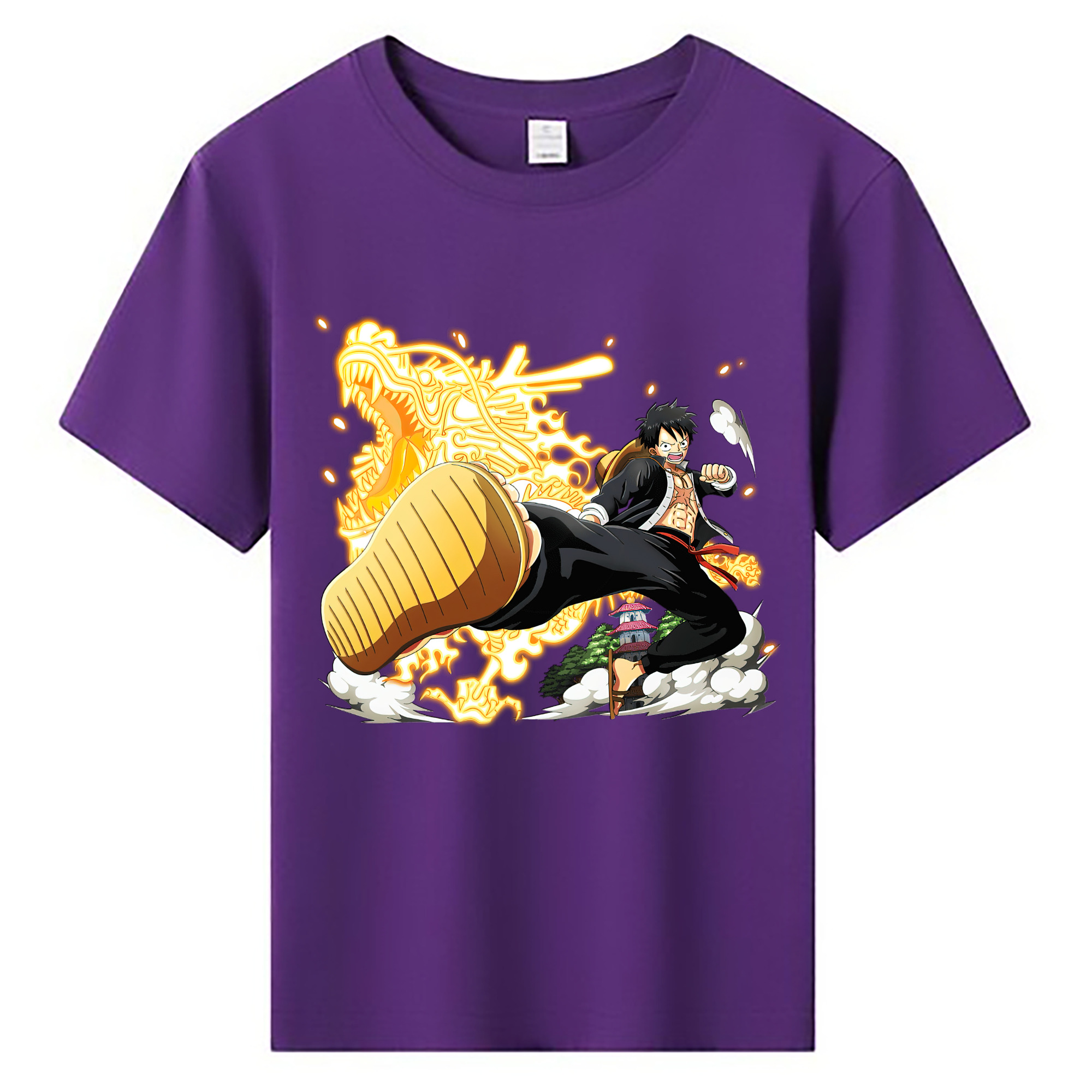 ワンピース モンキー・D・ルフィ ONE PIECE Monkey D. Luffy 綿100％キッズTシャツ（フロントプリント）